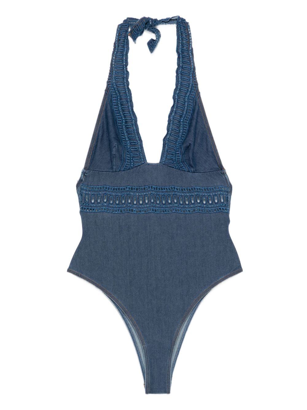ERMANNO SCERVINO Lace Detail Halterneck Swimsuit