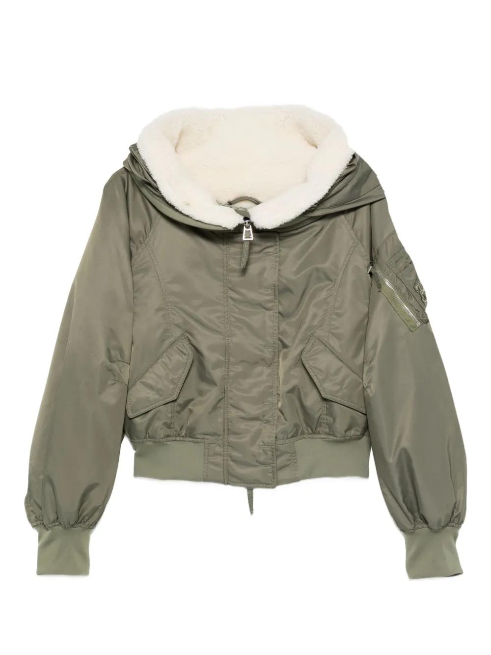 ERMANNO SCERVINO Hooded Bomber Jacket with Shearling Lining for Women