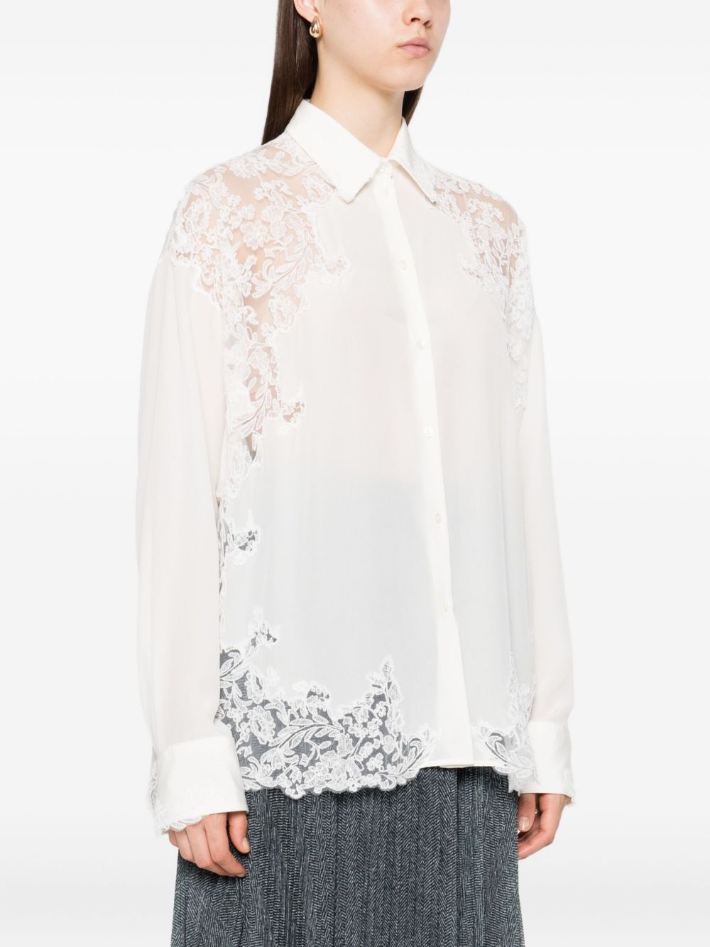 ERMANNO SCERVINO Silk Shirt with Lace Trim for Women