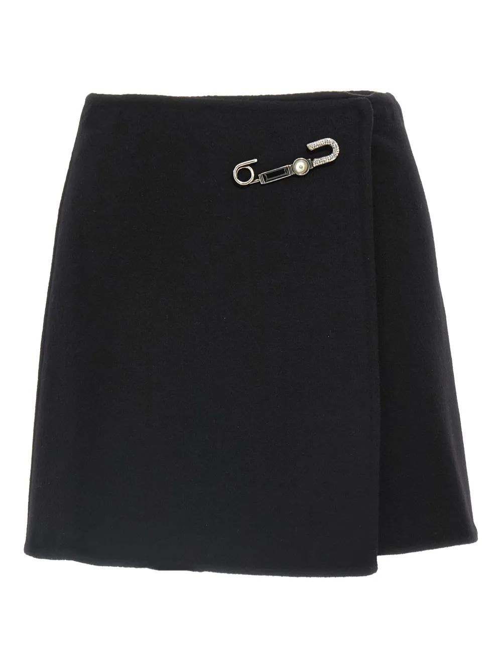 ERMANNO SCERVINO Elegant A-Line Skirt with Jewel Embellishments