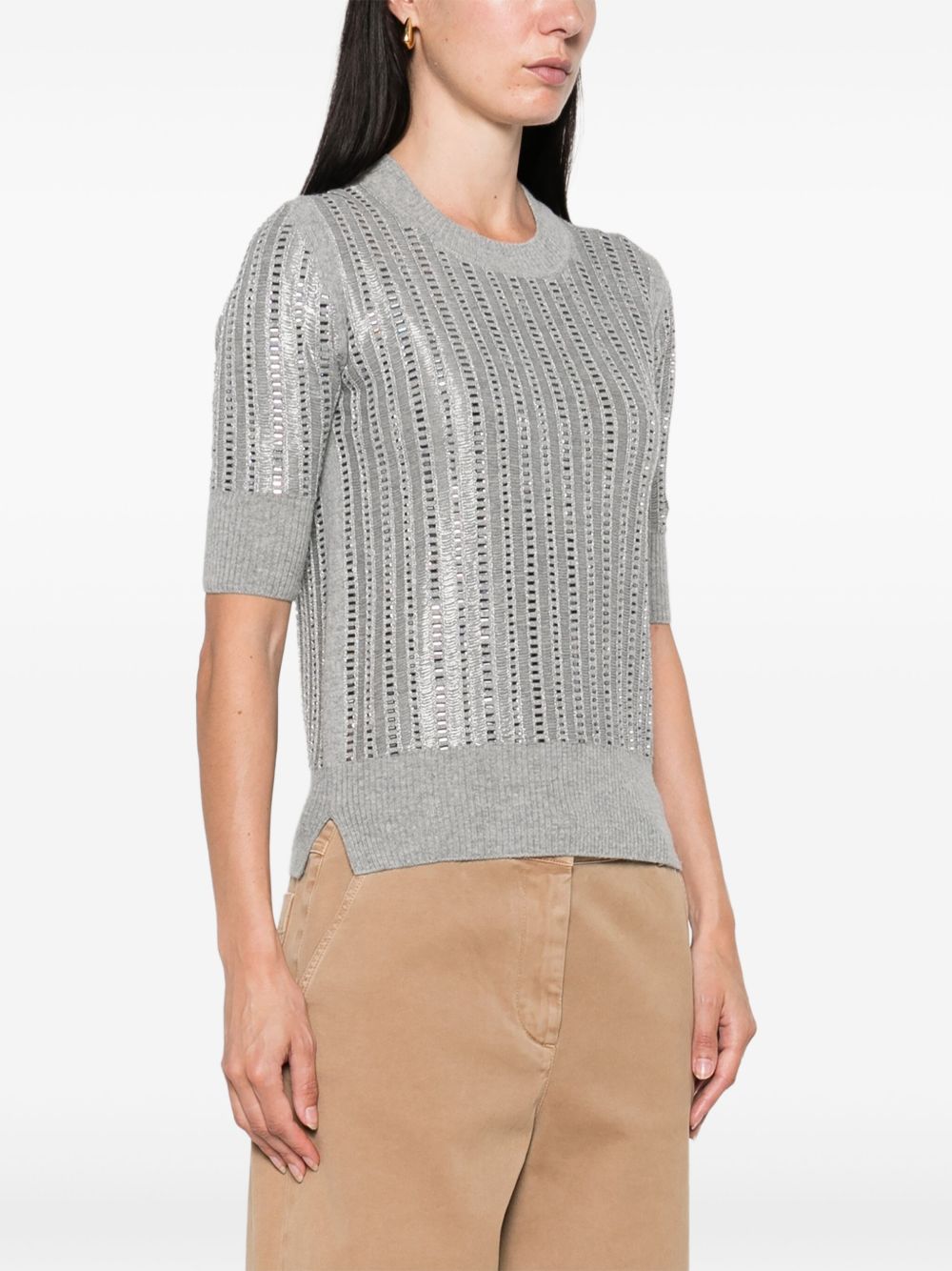 ERMANNO SCERVINO Wool Blend Short Sleeve Top