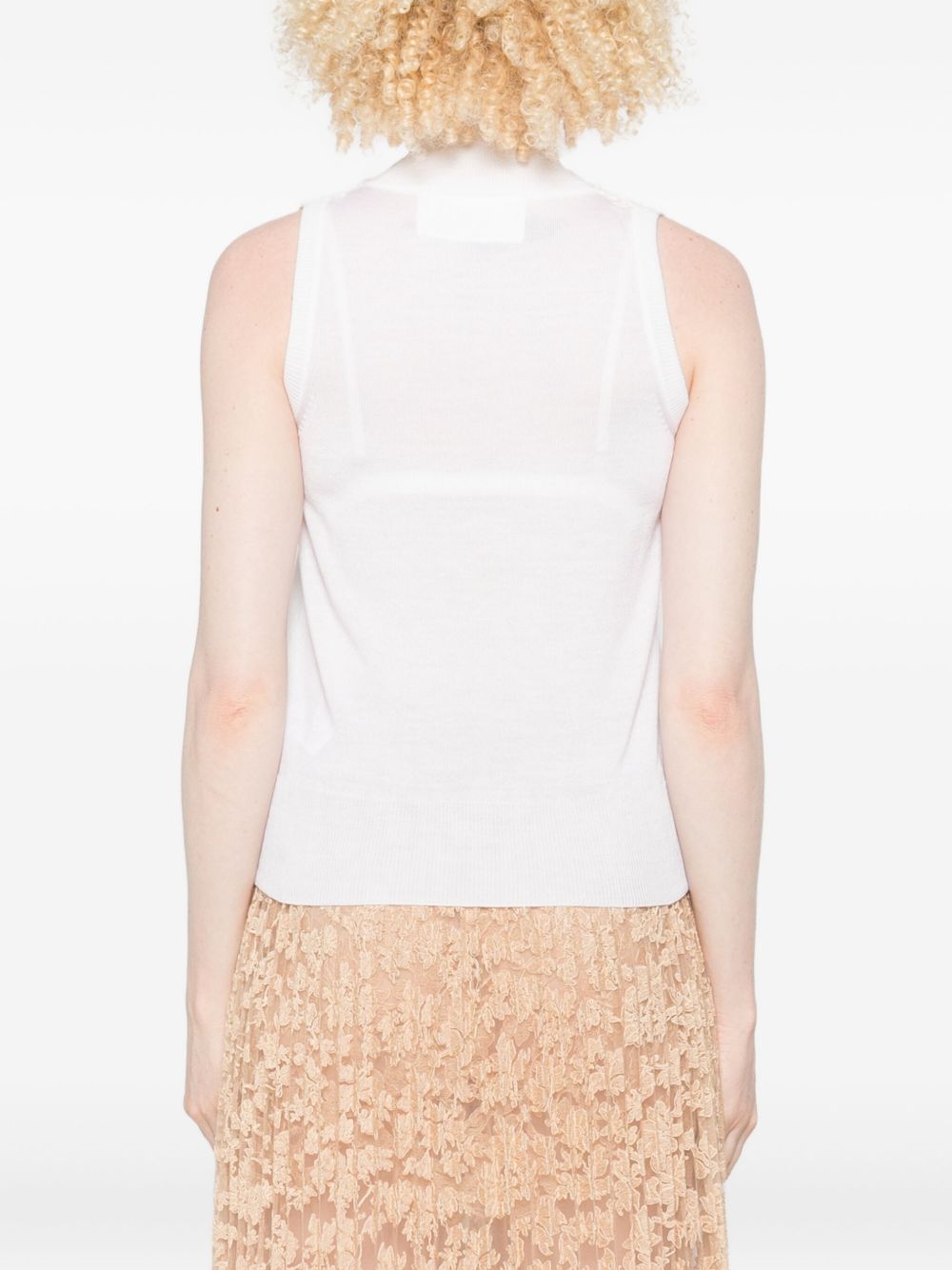 ERMANNO SCERVINO Wool Blend High Neck Sleeveless Tank Top
