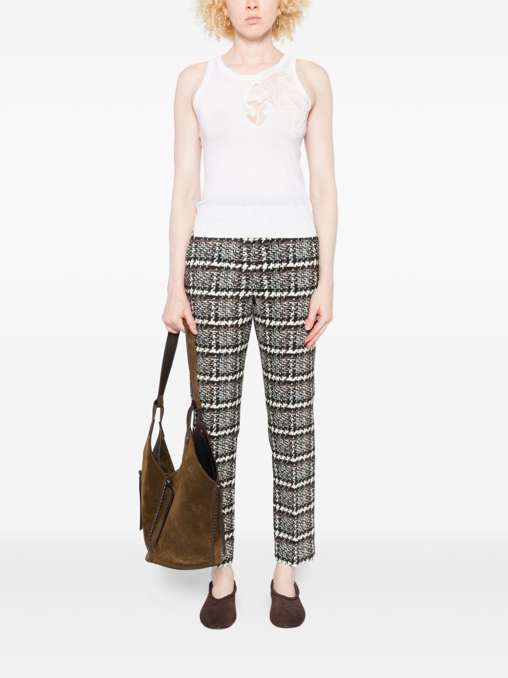 ERMANNO SCERVINO Wool Tank Top with Lace Embellishment - Sleeveless Round Neck