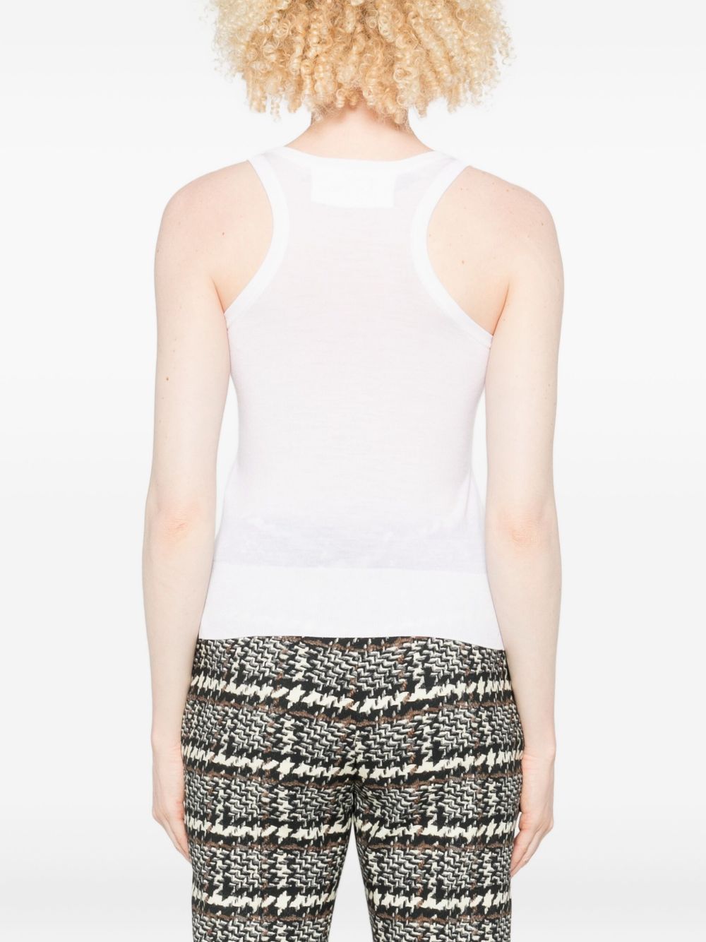 ERMANNO SCERVINO Wool Tank Top with Lace Embellishment - Sleeveless Round Neck