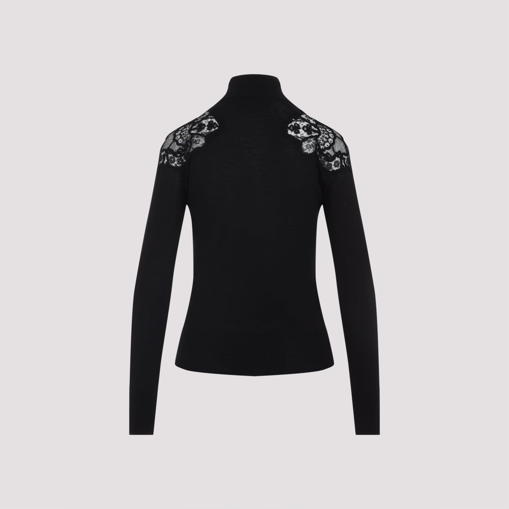 ERMANNO SCERVINO Cashmere Turtle-Neck Sweater with Lace Insert