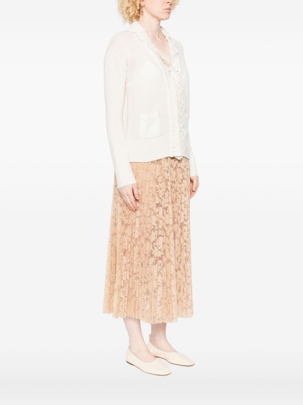 ERMANNO SCERVINO Lace Cashmere Cardigan