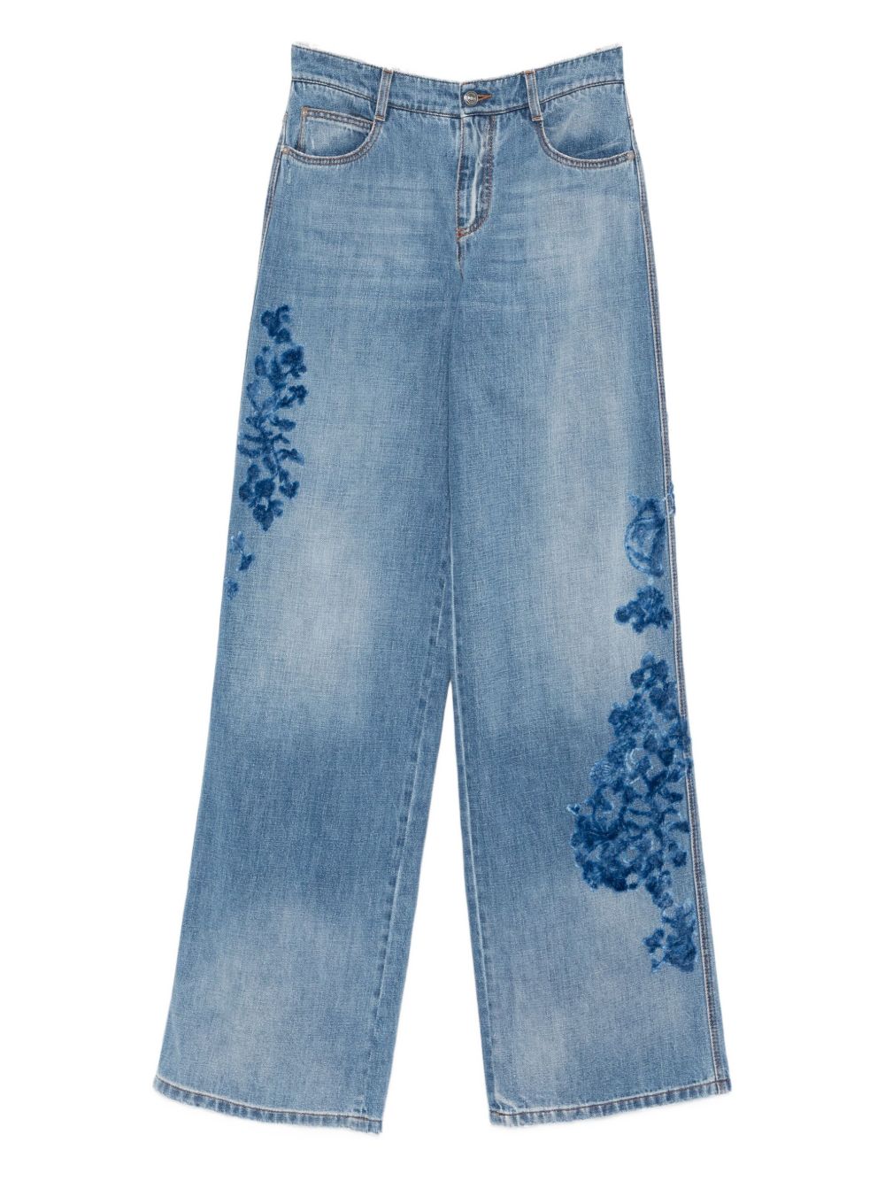 ERMANNO SCERVINO Floral Detail Cotton Jeans for Women