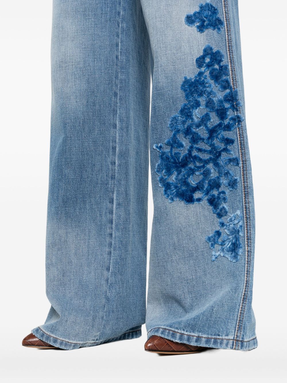 ERMANNO SCERVINO Floral Detail Cotton Jeans for Women