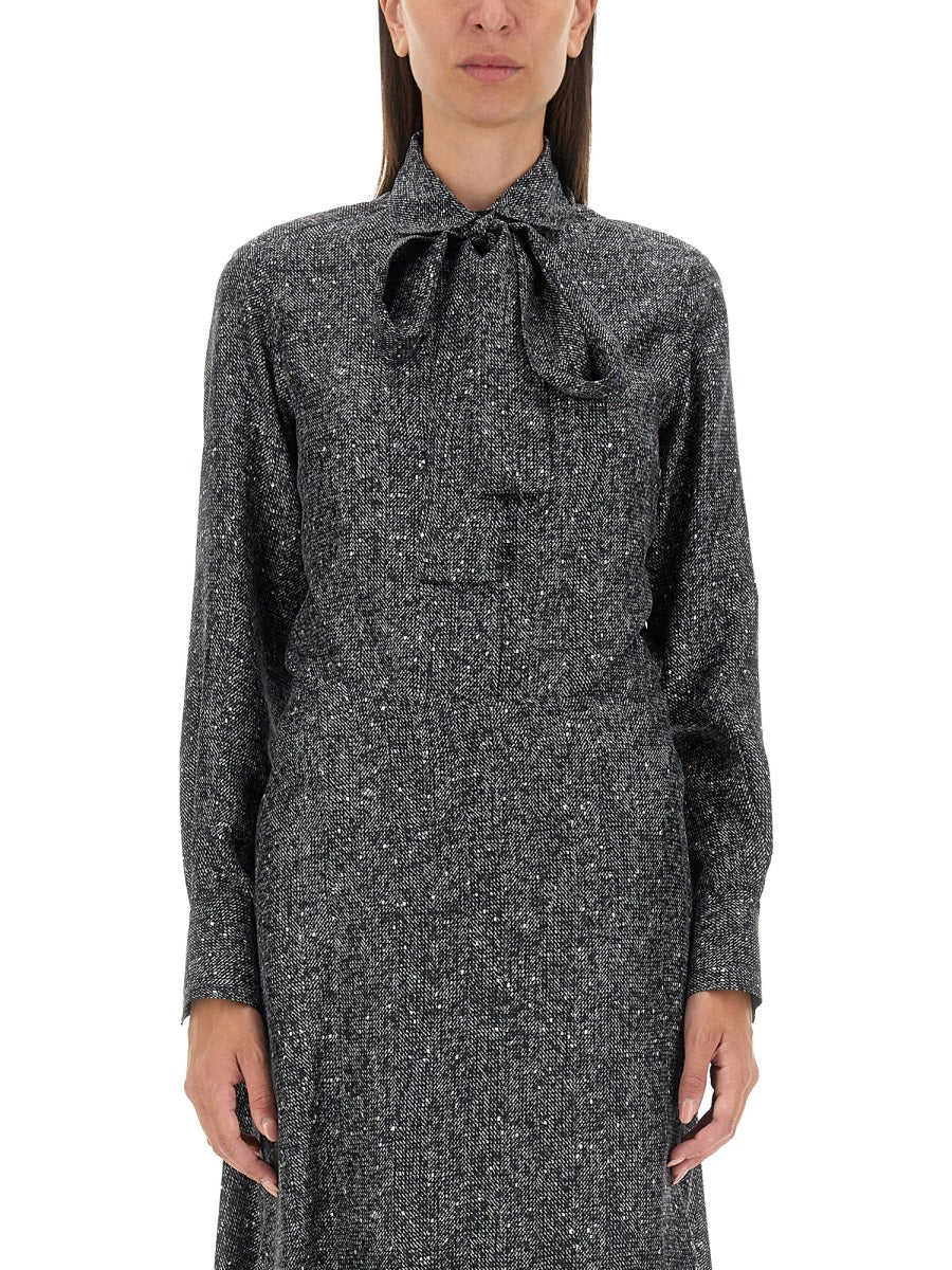 KITON Elegant Printed Silk Shirt Size 42