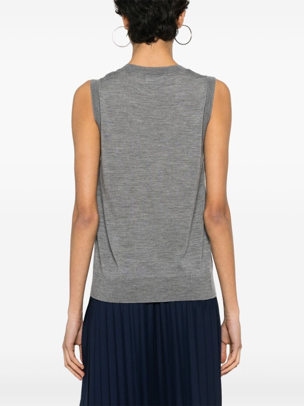 PAROSH Sleeveless Crew Neck Sweater for Women