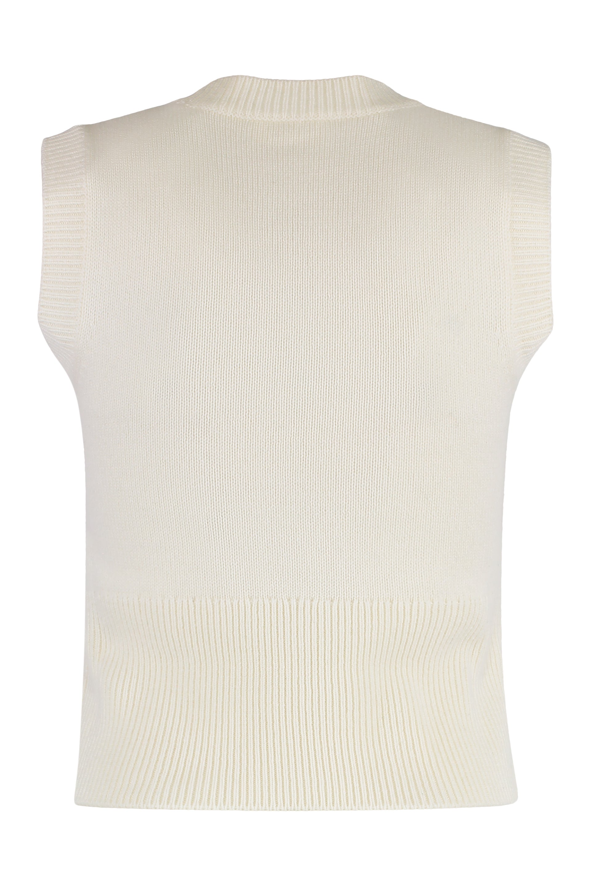 PAROSH Knit VEST with Ribbed Edges
