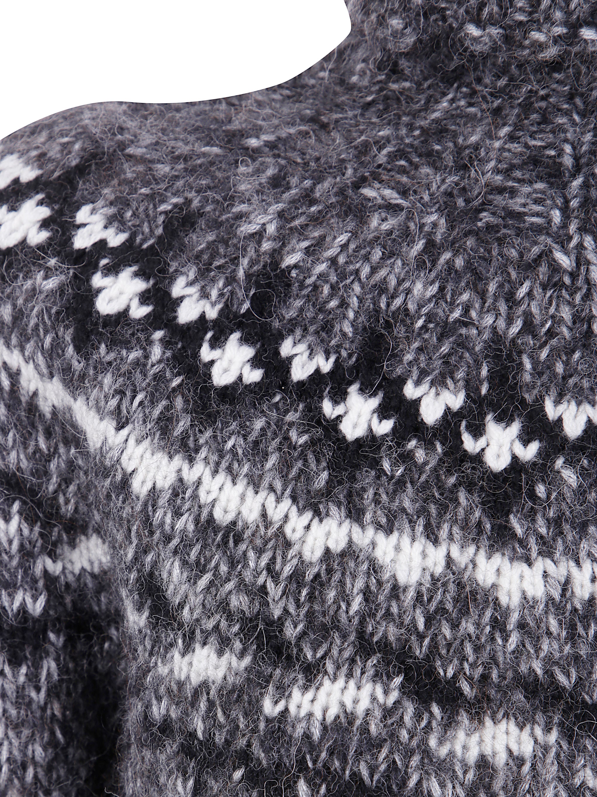 PAROSH High Neck Fair-Isle Pattern Sweater