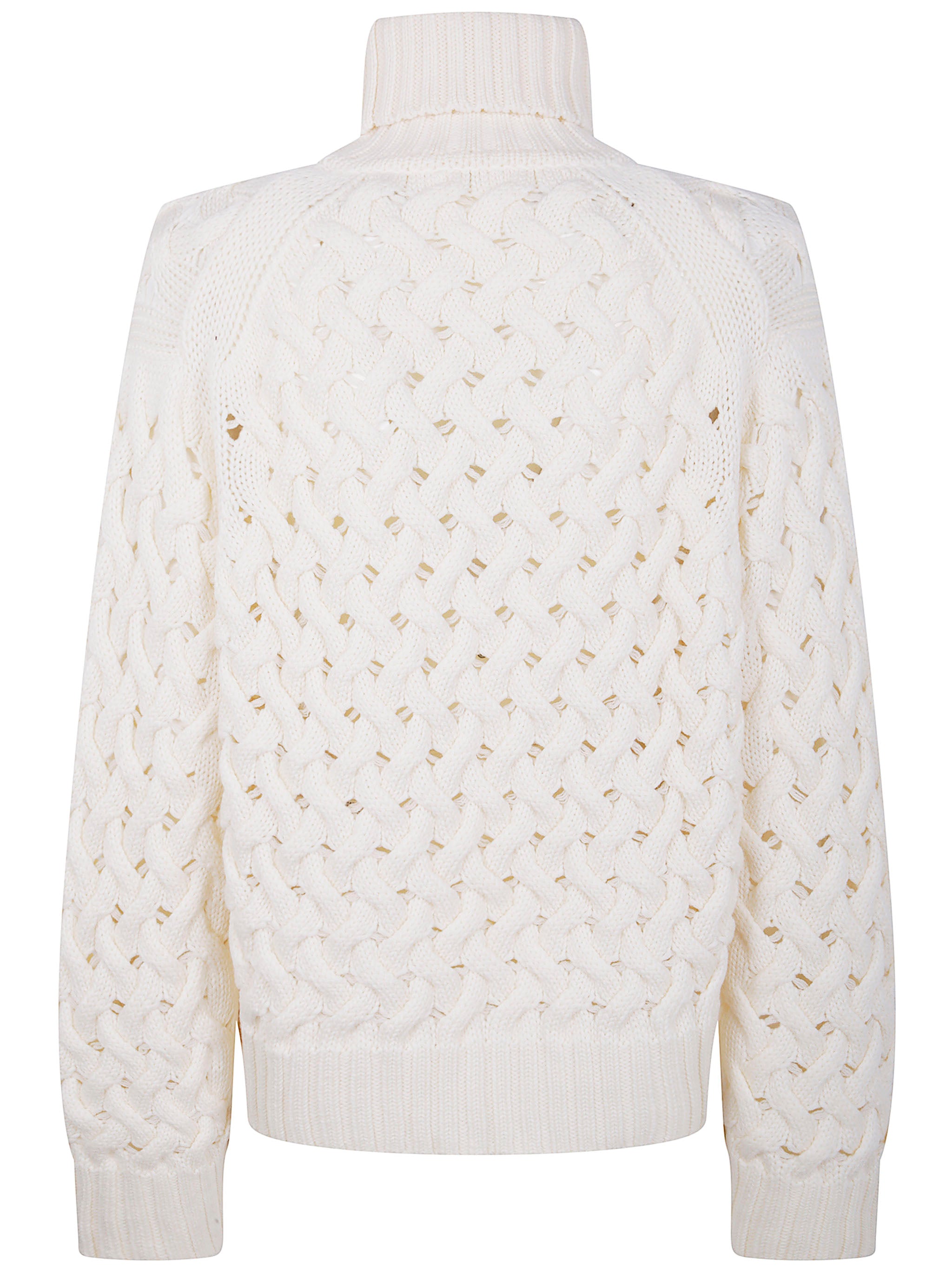 PAROSH Women's Turtle Neck Basket Stitch Sweater