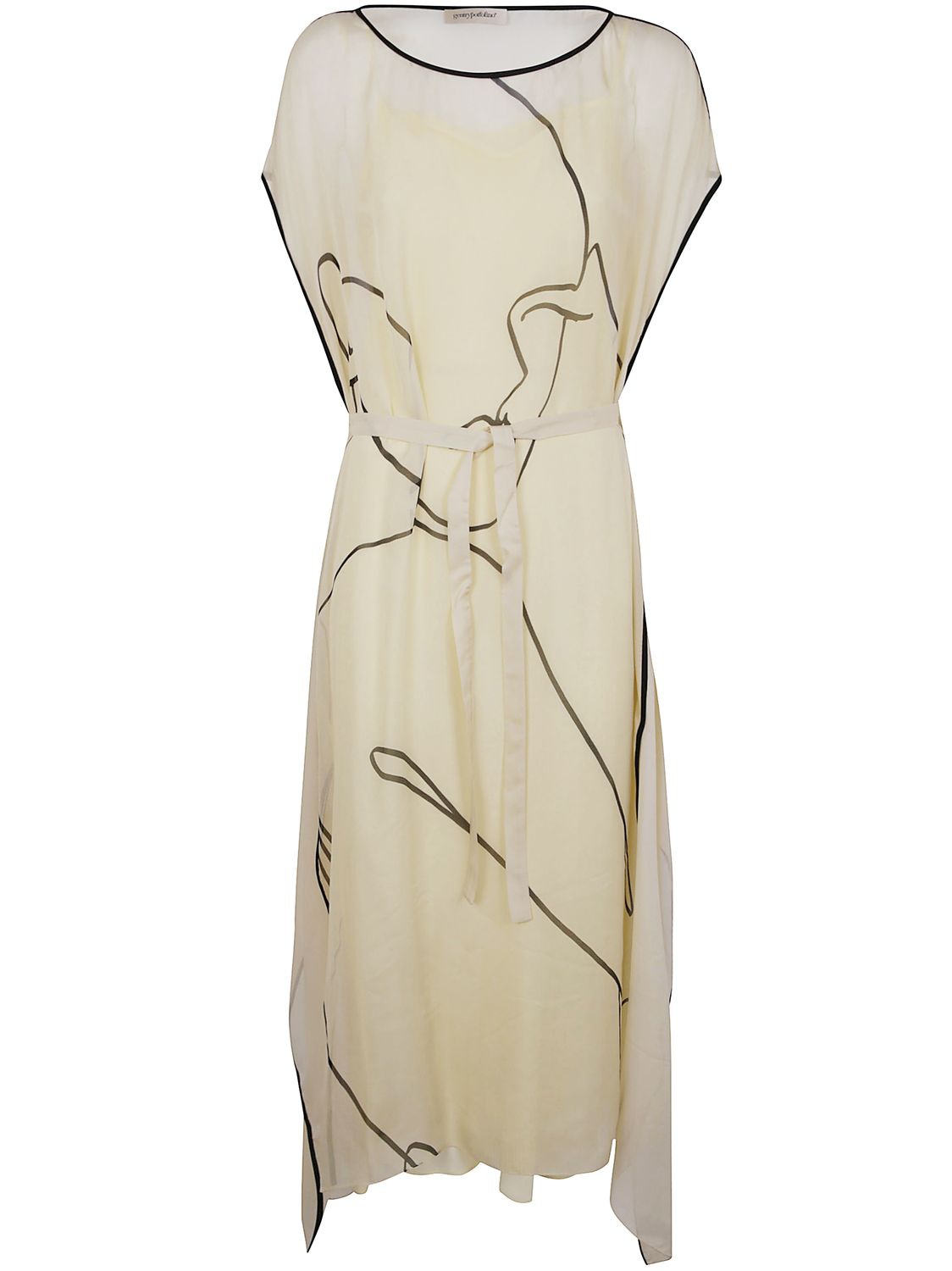 GENTRY PORTOFINO Asymmetrical Woven Long Dress