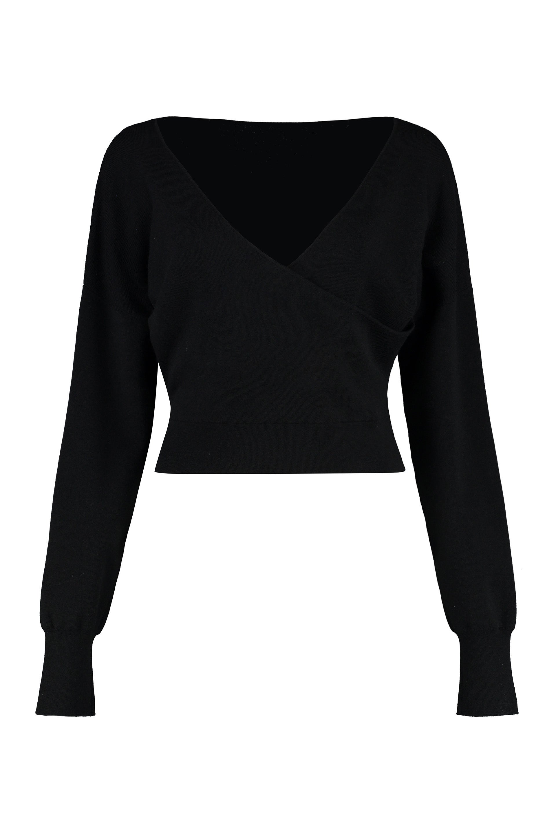 PAROSH Deep V-Neck Wool and Cashmere Sweater
