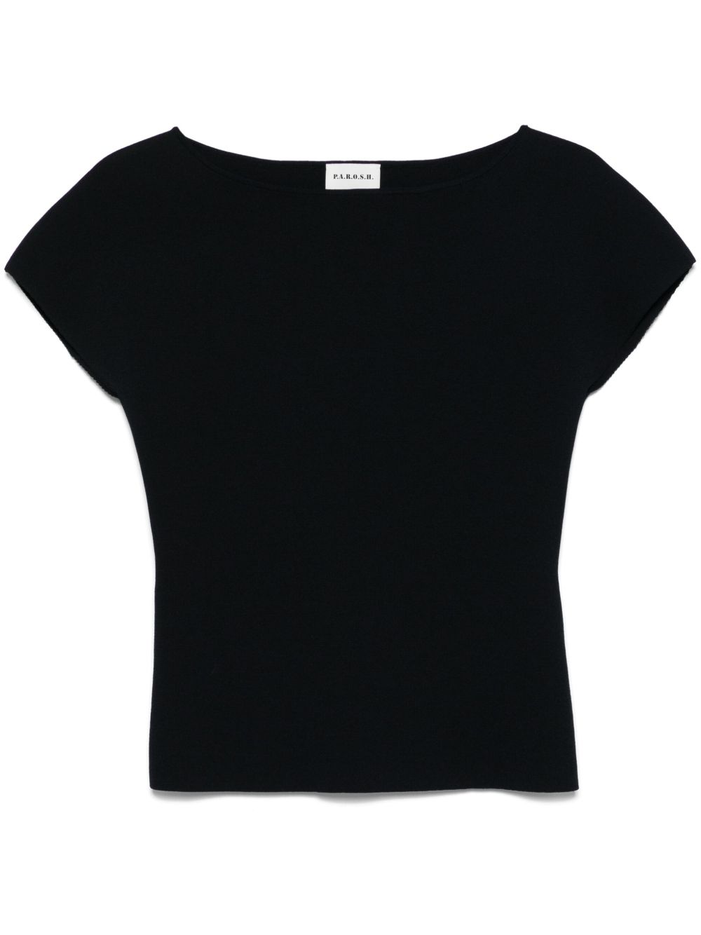 PAROSH Boat Neck Cap Sleeve T-Shirt for Women