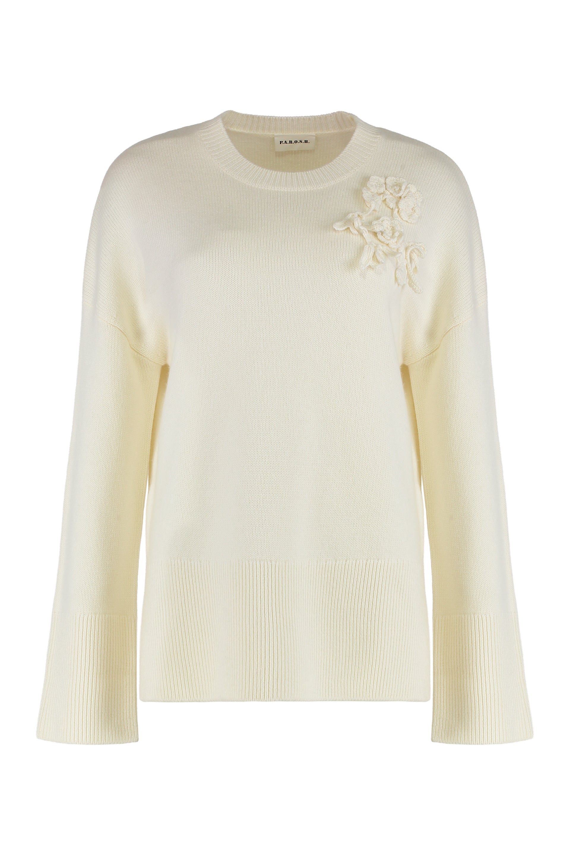 PAROSH Wool and Cashmere Round Neck Sweater for Women