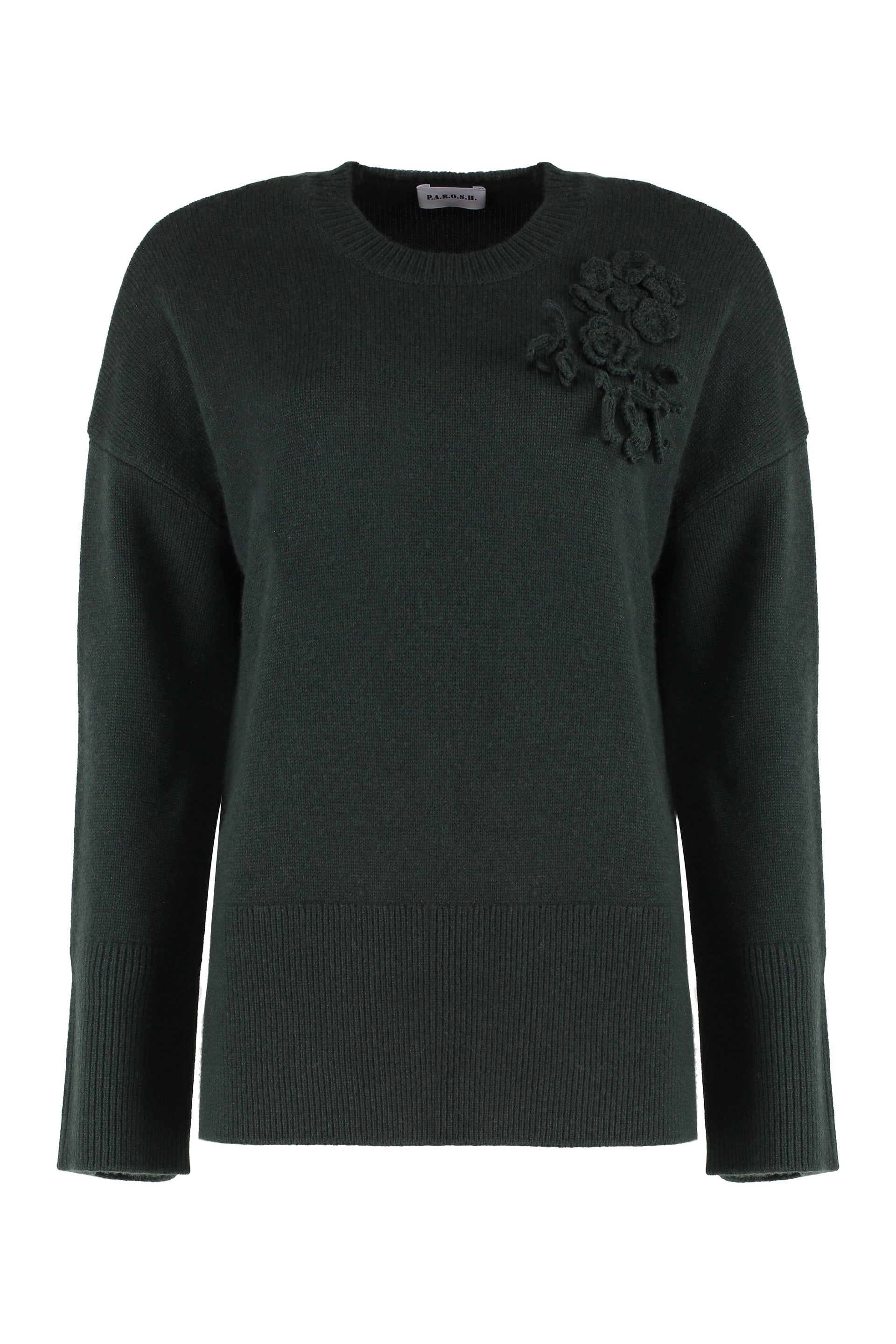 PAROSH Wool-Blend Crew-Neck Sweater