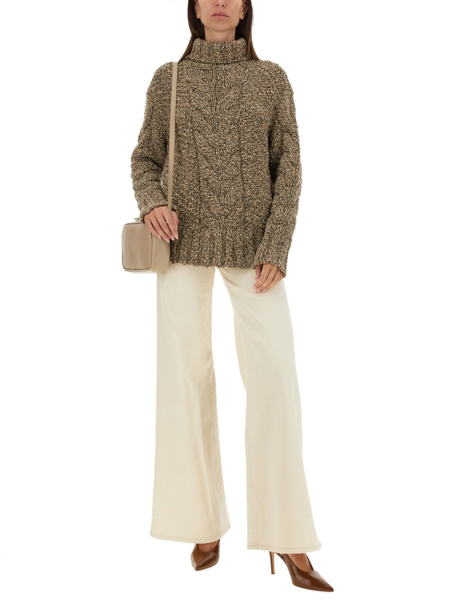 KITON Oversized Camel Wool T-Shirt - Size 42