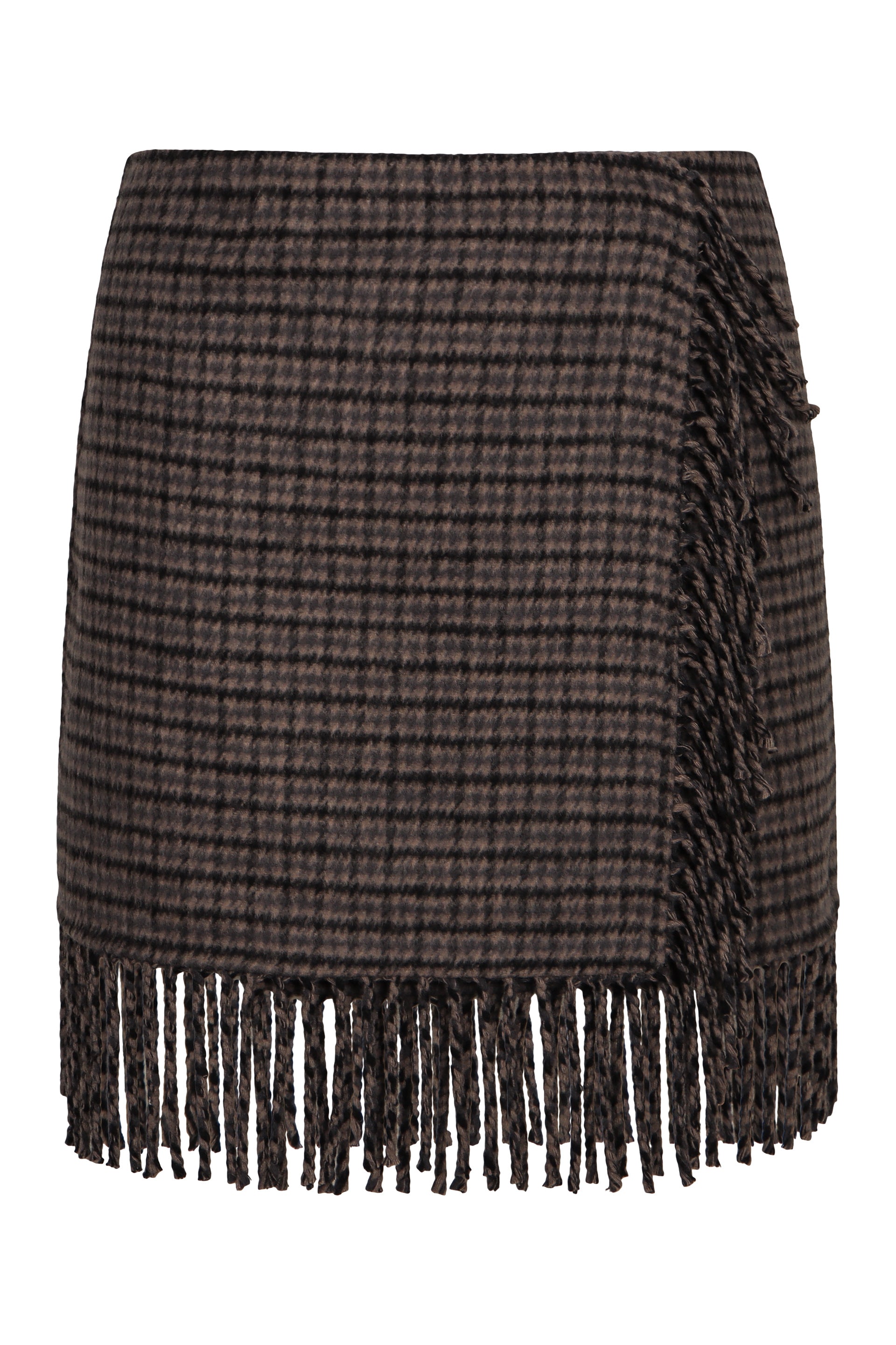 PAROSH Chic Mini Fringed Skirt