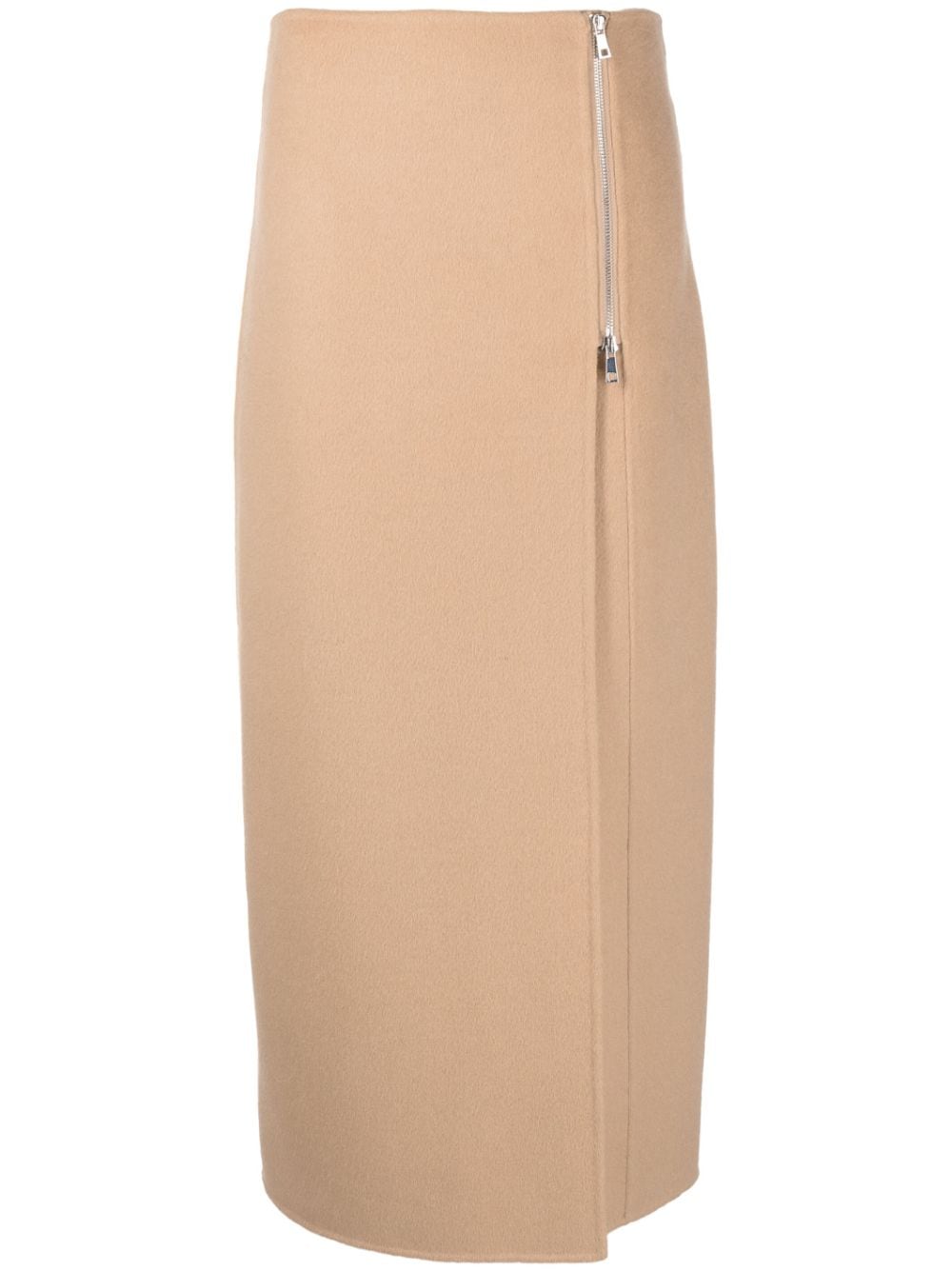 PAROSH Elevated Long Skirt with Zip Closure
