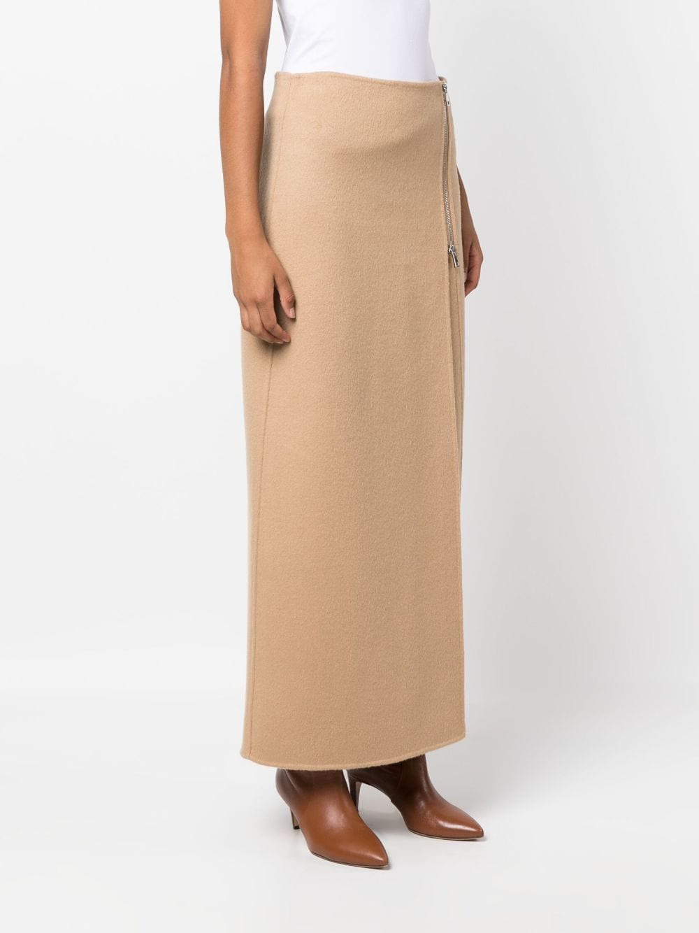 PAROSH Elevated Long Skirt with Zip Closure