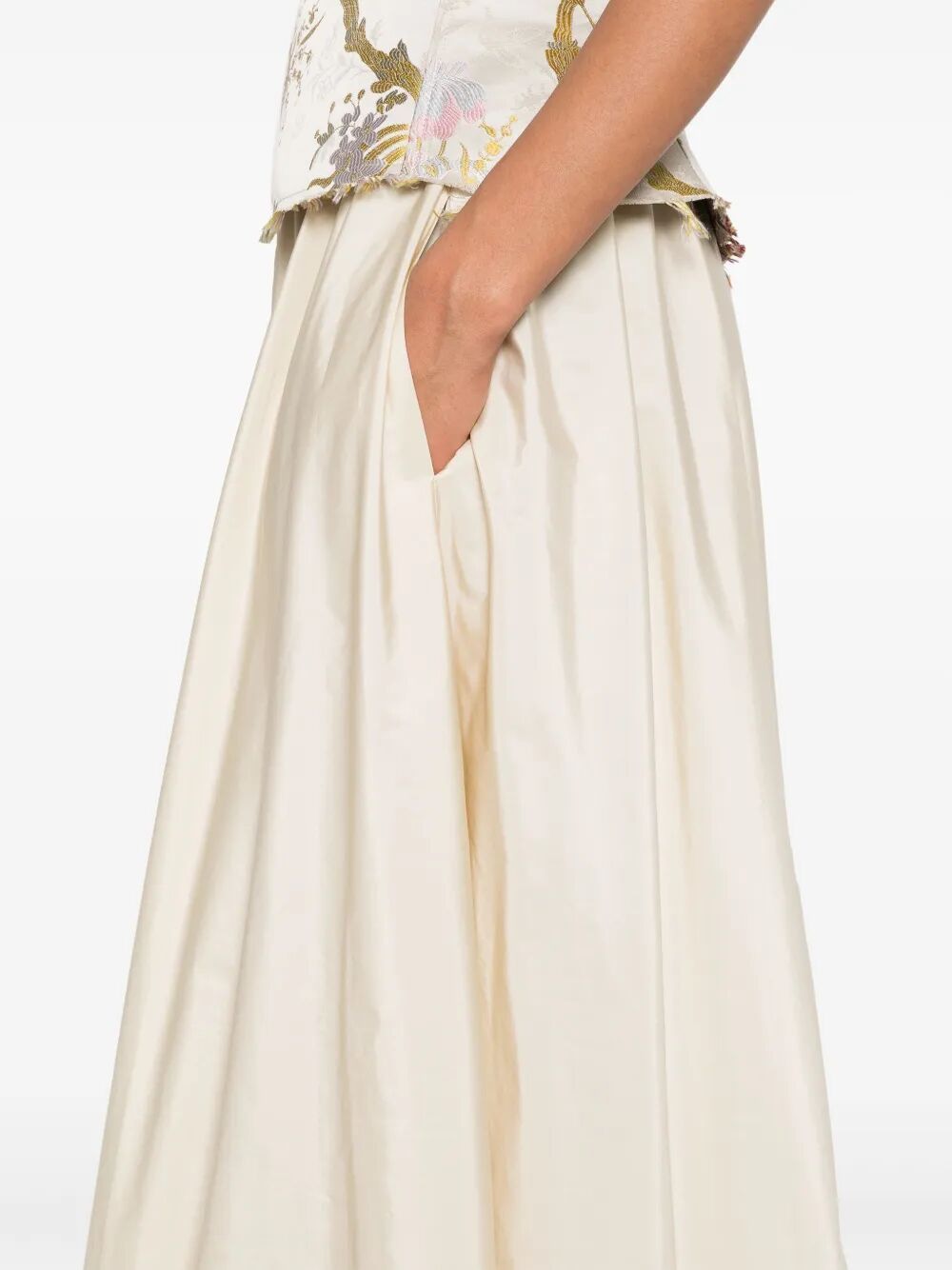 PAROSH Taffeta Maxi Skirt for Women - SS25 Collection