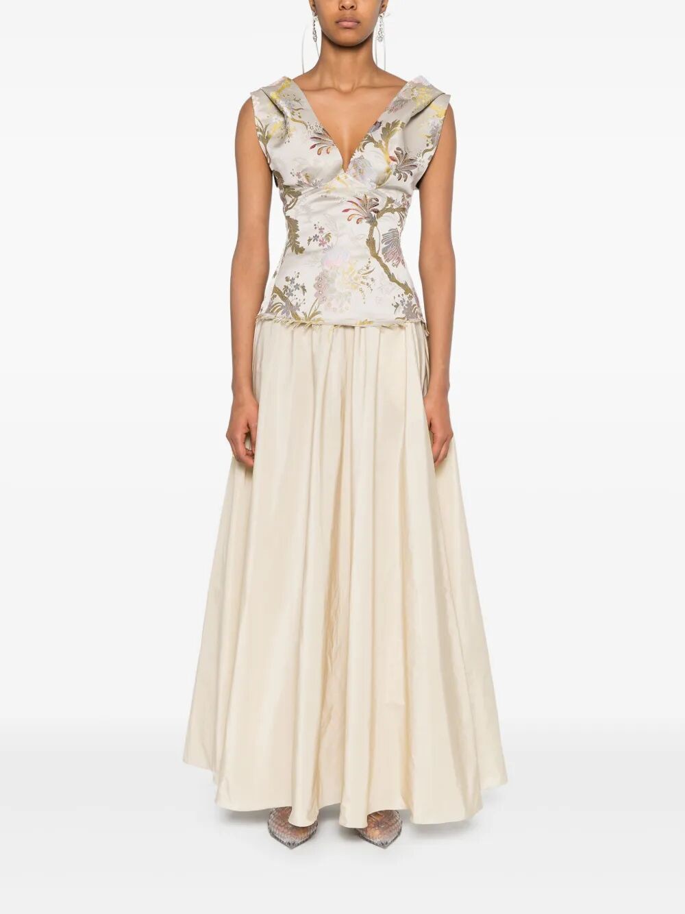 PAROSH Taffeta Maxi Skirt for Women - SS25 Collection