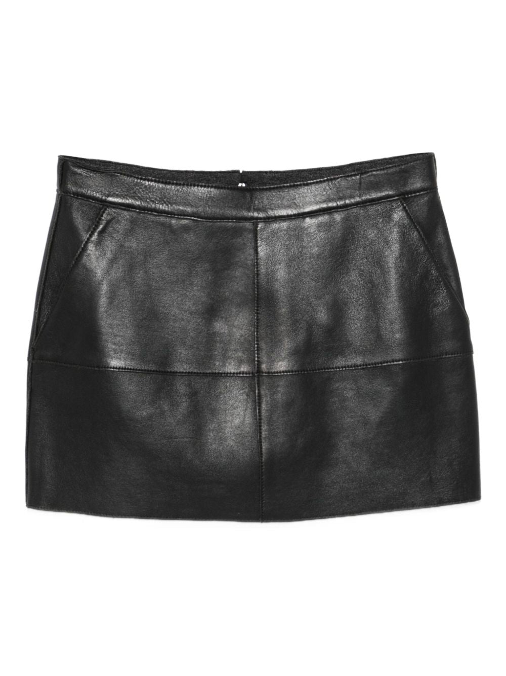 PAROSH Fitted Leather Mini Skirt