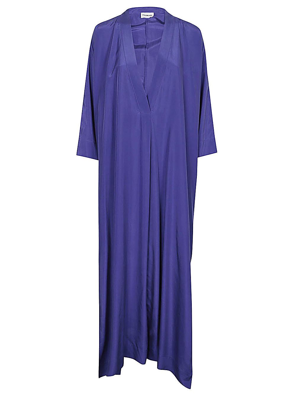PAROSH Silk V-Neck Long Dress with Side Slits for Women