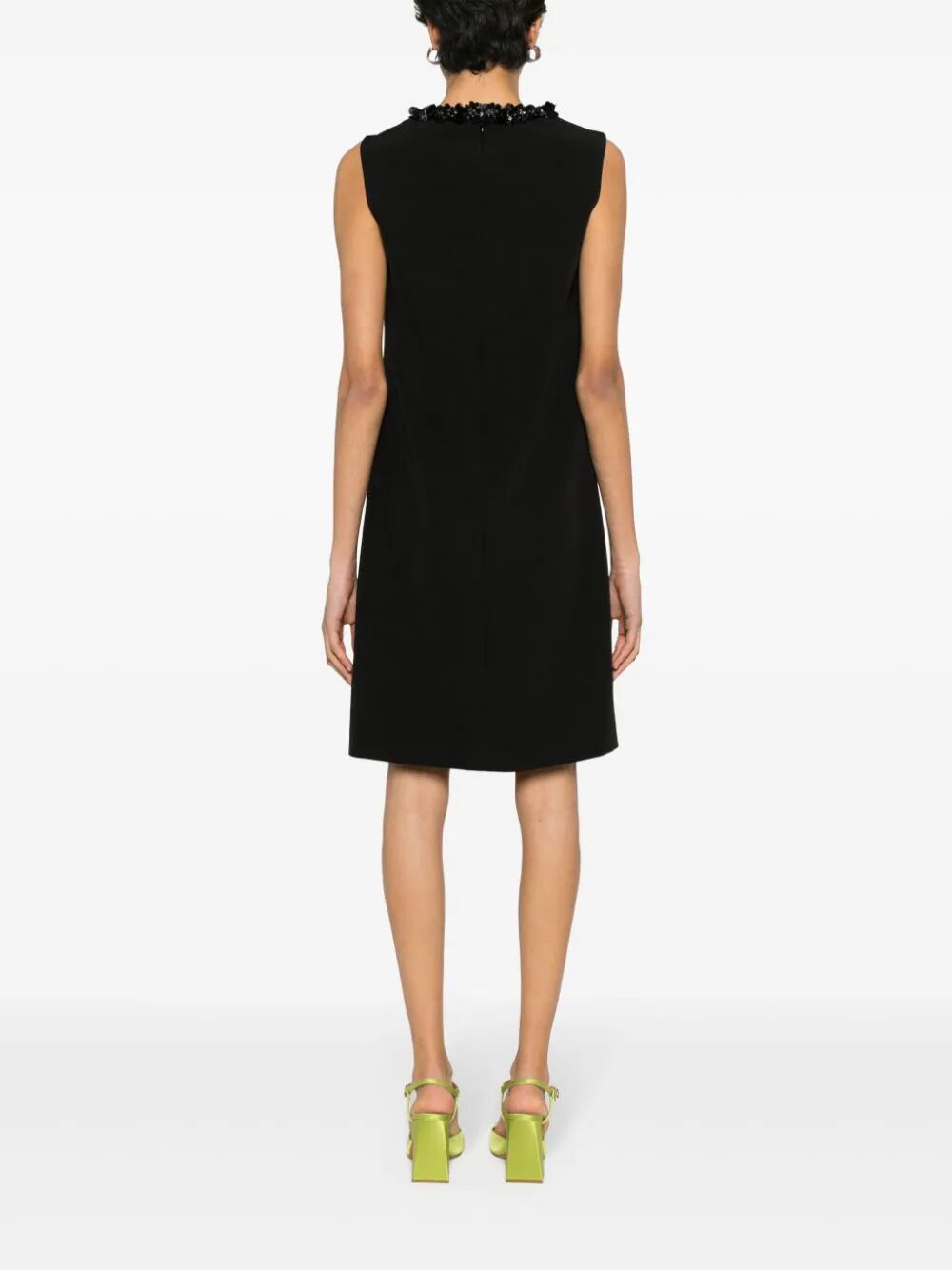 PAROSH Sleeveless Mini Dress with Paillettes