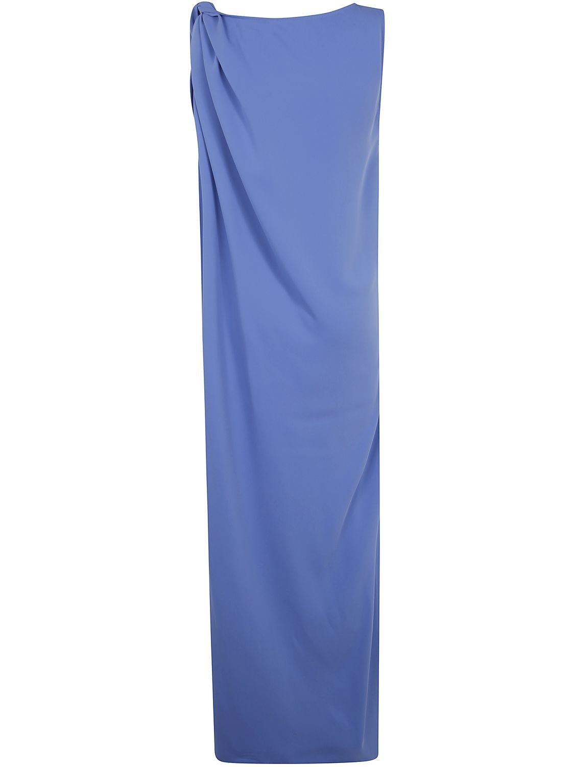 PAROSH Knot Shoulder Mini Shift Dress