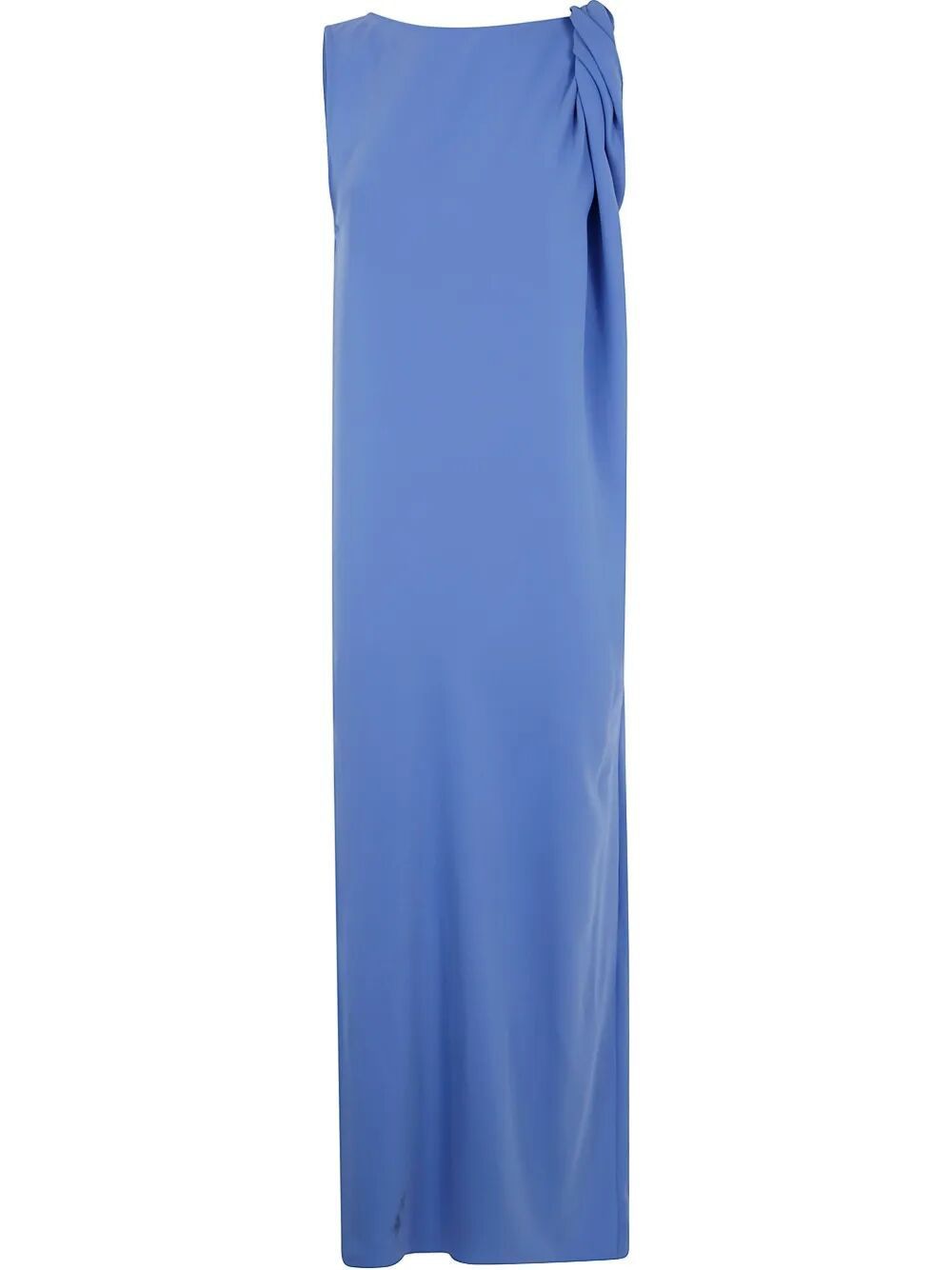 PAROSH Knot Shoulder Mini Shift Dress