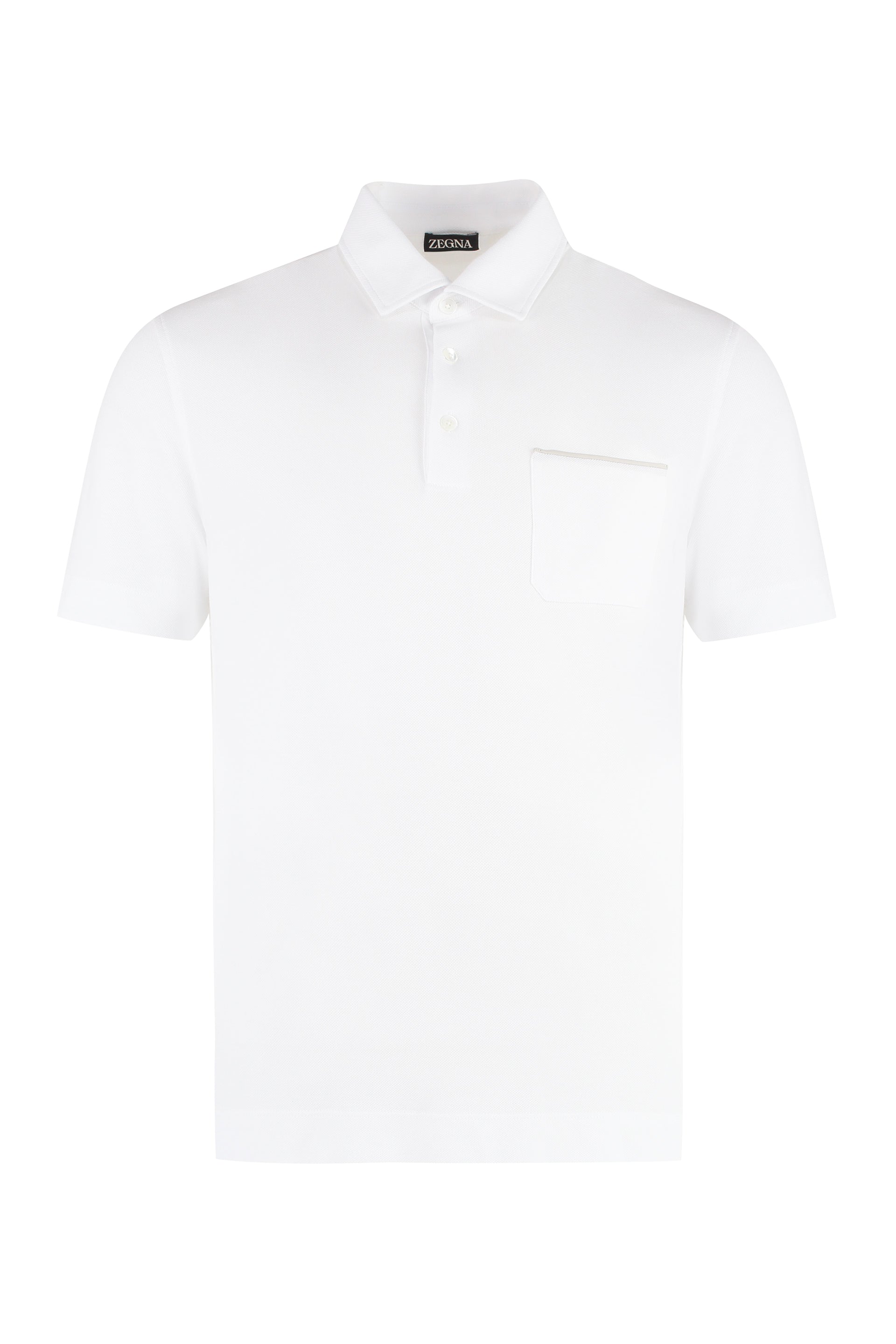 ZEGNA Short Sleeve Cotton Pique Polo Shirt