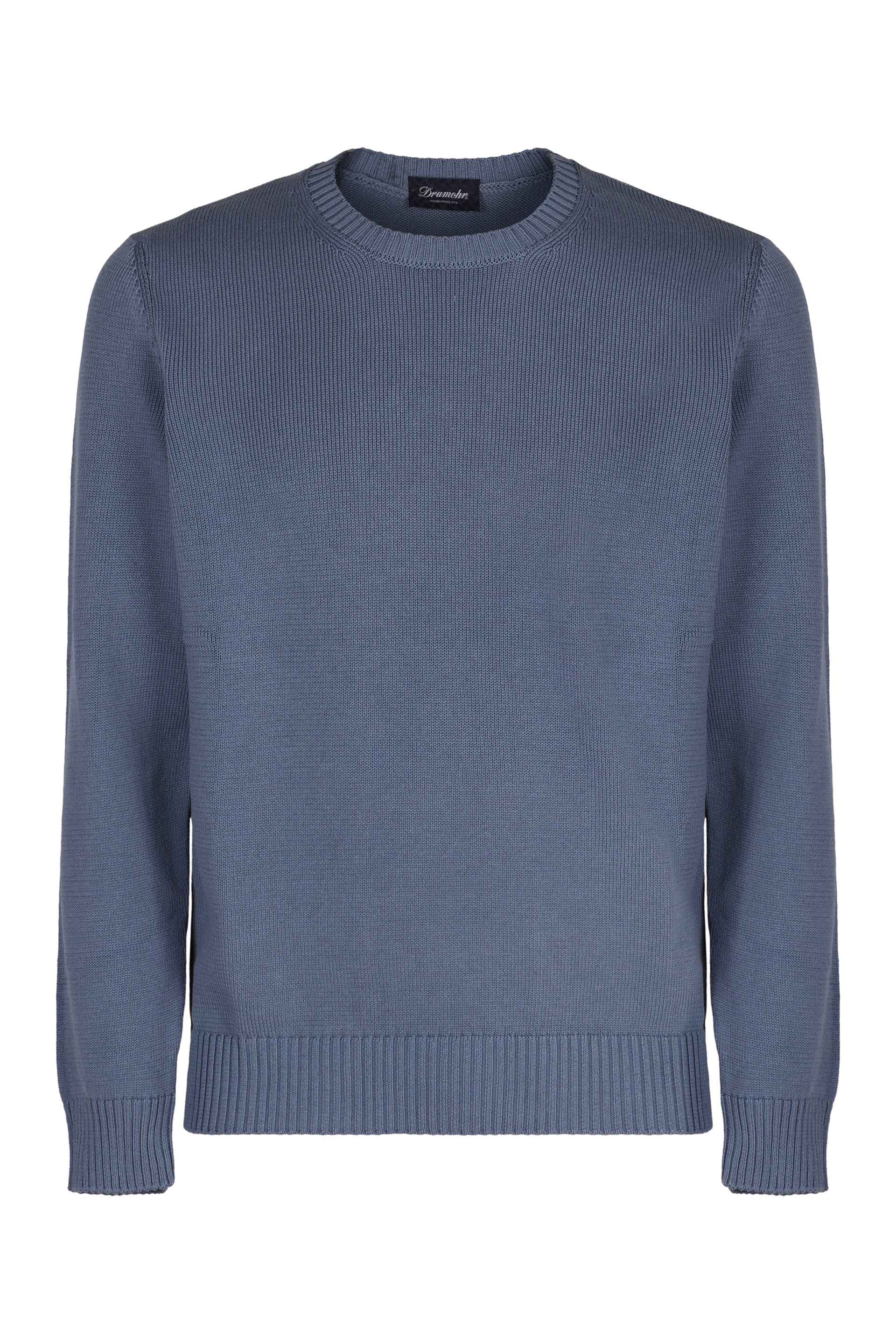 DRUMOHR Cotton Sweater with Ribbed Knit Edges