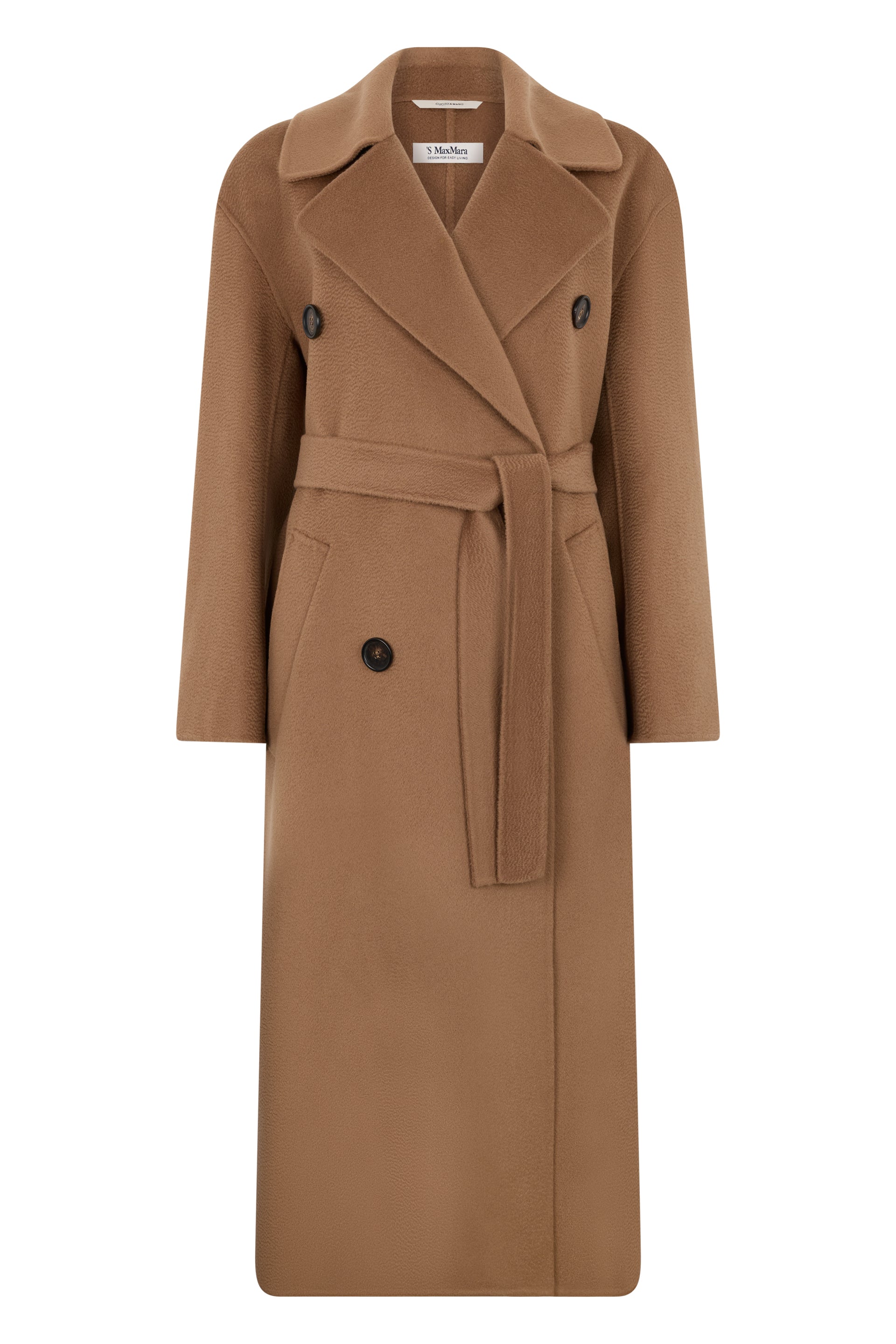 S MAX MARA Wool and Cashmere Jacket with Coordinated Waist Belt