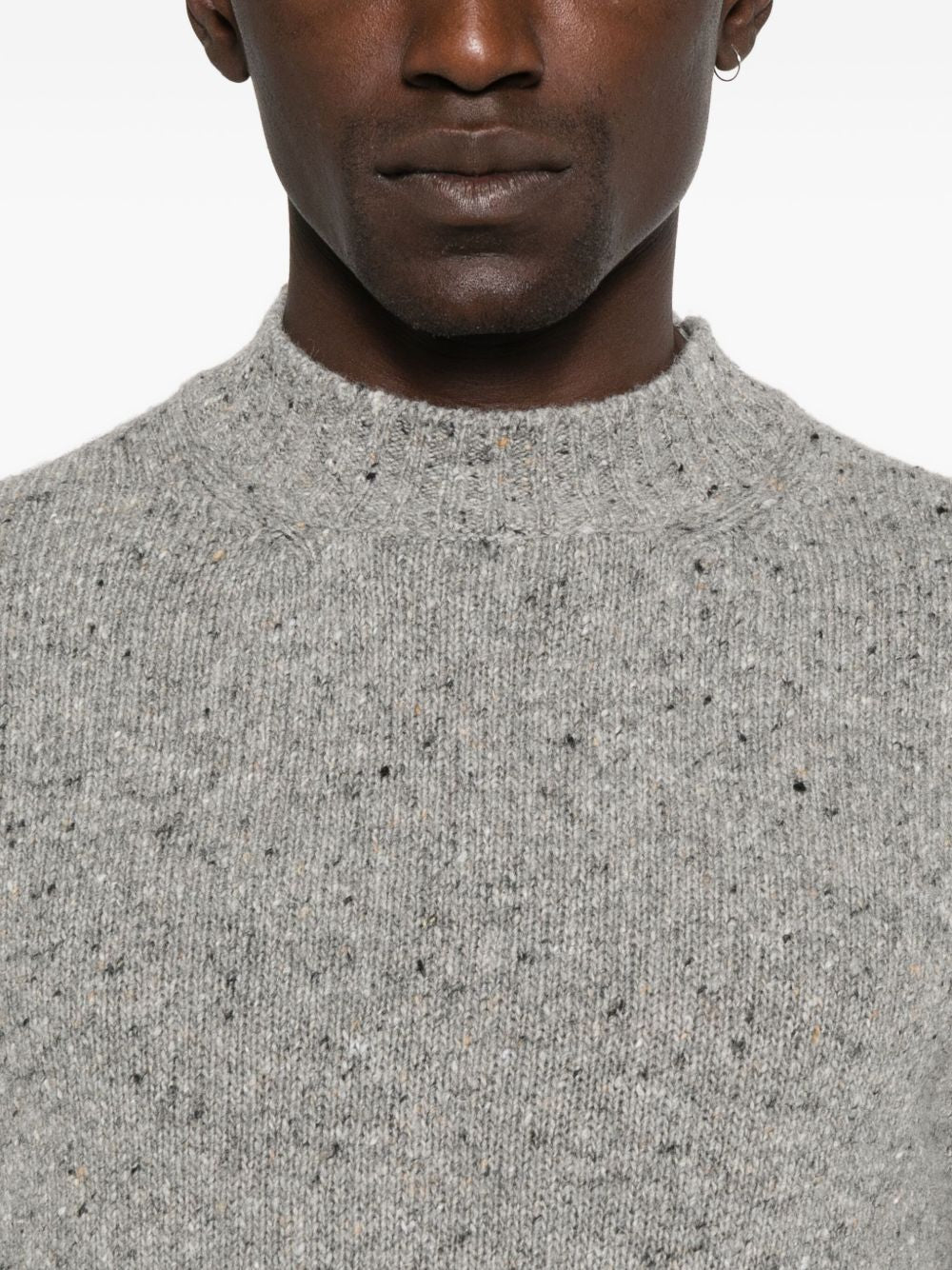 DANIELE FIESOLI Luxury Gray Sweater with Raised Collar for Men
