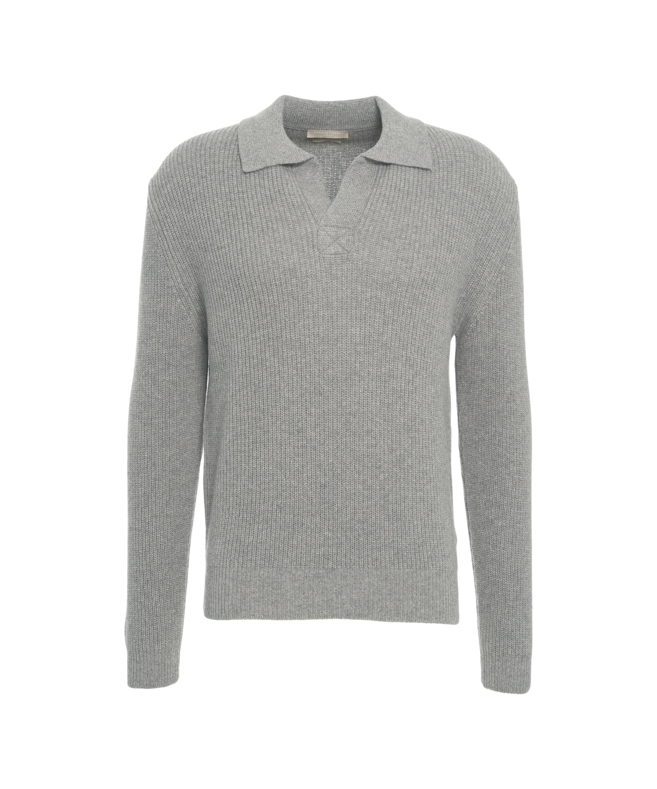 DANIELE FIESOLI Classic Cashmere Pullover with Polo Collar for Men