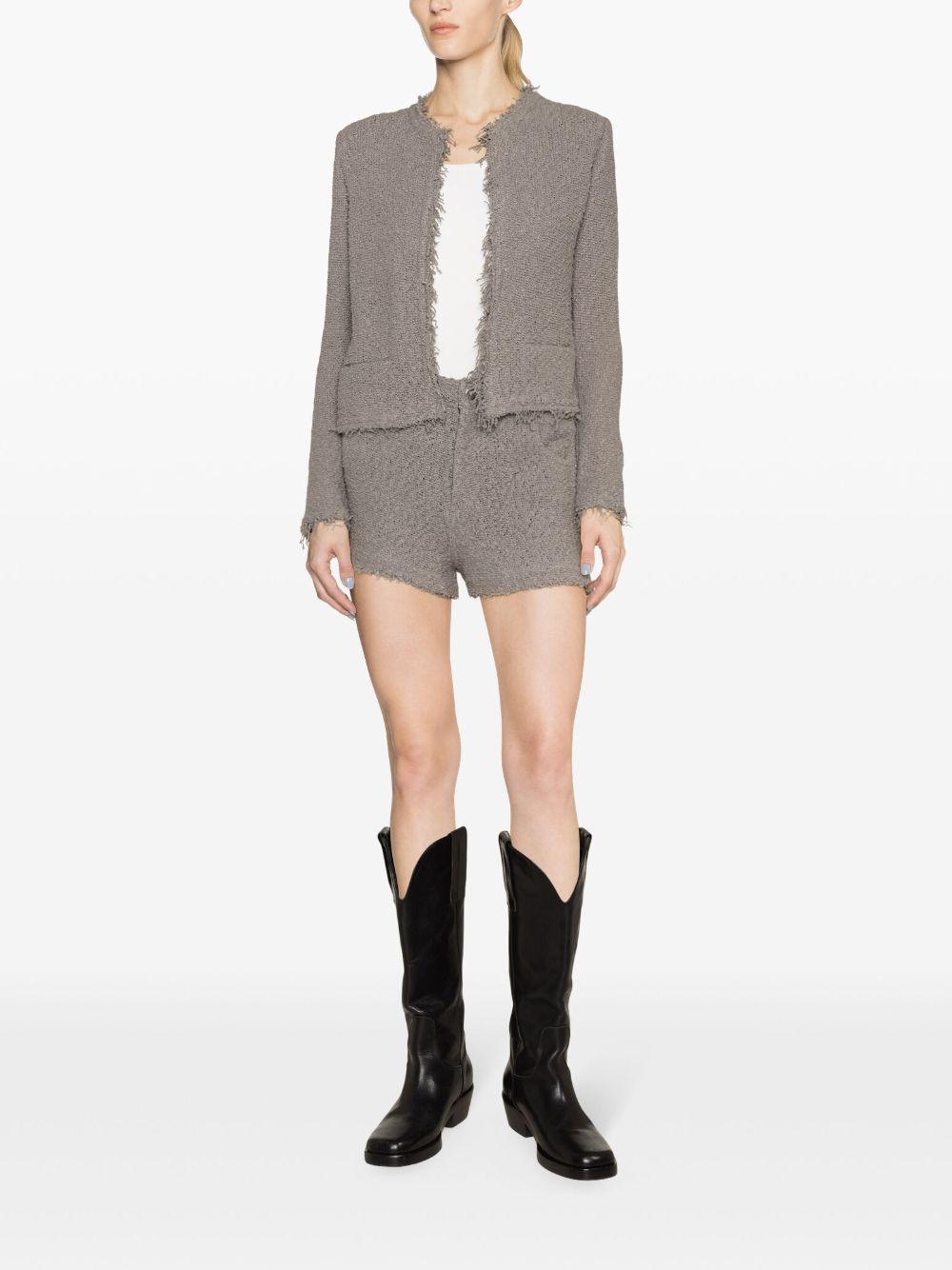 IRO High-Waisted Cotton Blend Mini Shorts