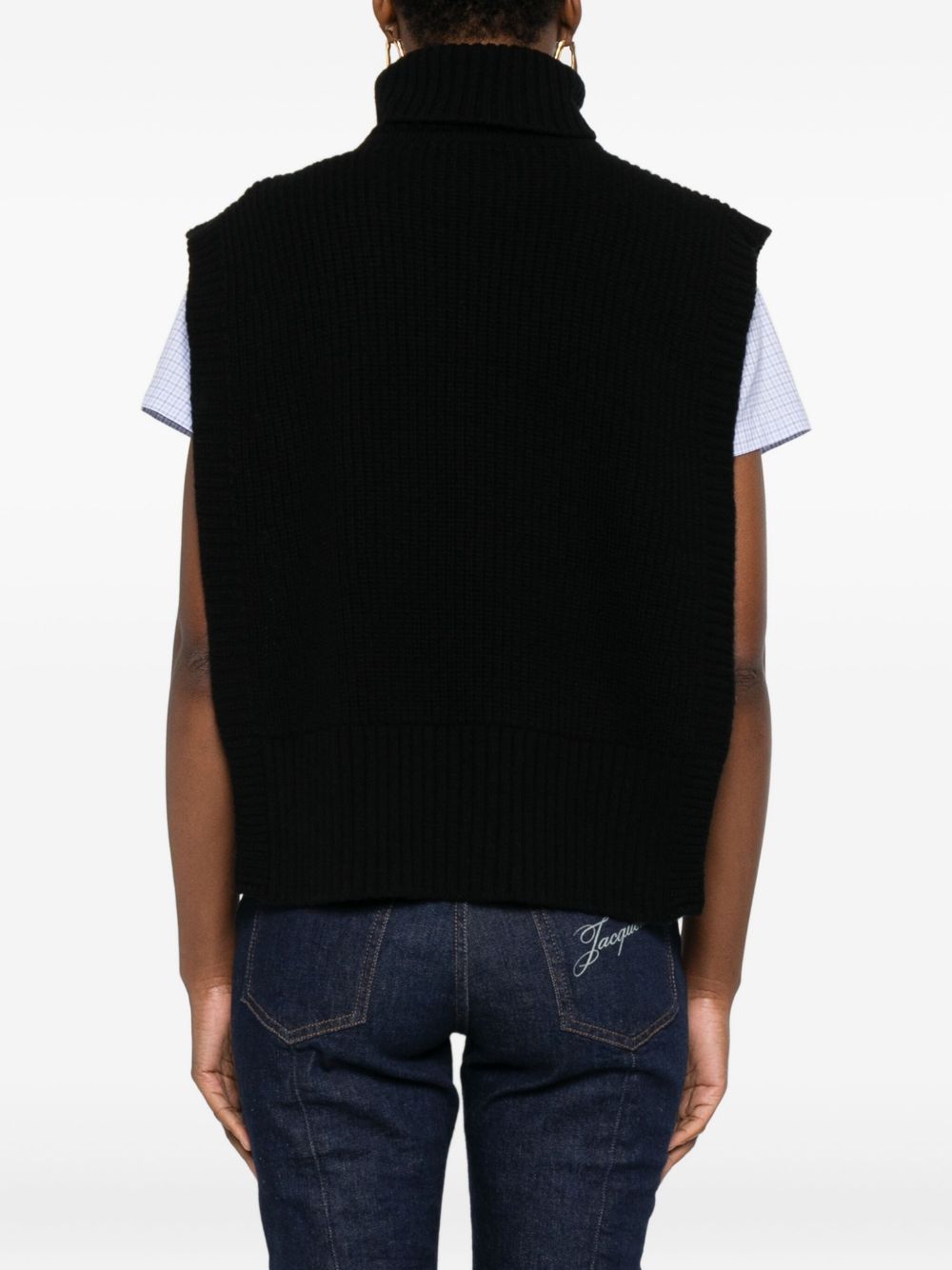 DAVANTINO Wool Sleeveless Turtleneck Sweater