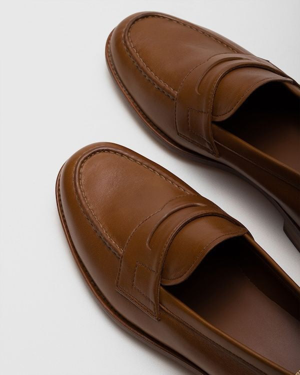 CHURCH'S Heswall Almond Toe Leather Loafers for Women