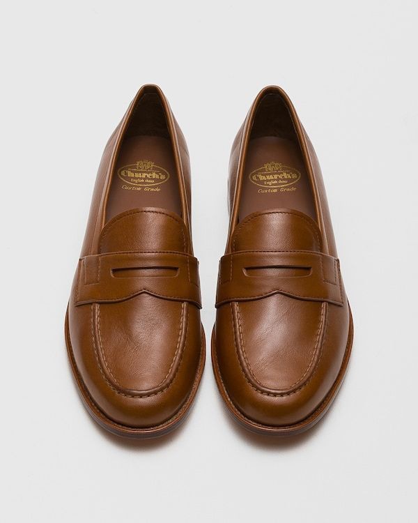 CHURCH'S Heswall Almond Toe Leather Loafers for Women