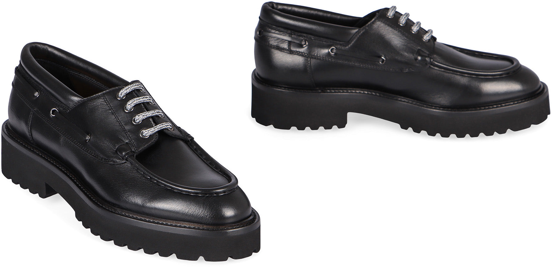 DOUCAL'S Chic Leather Lace-Up Shoes