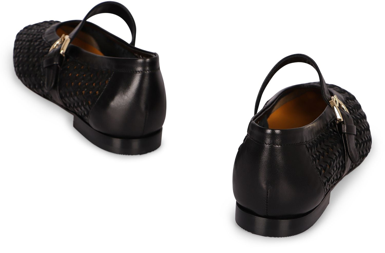 DOUCAL'S Leather Ballet Flats with Adjustable Strap