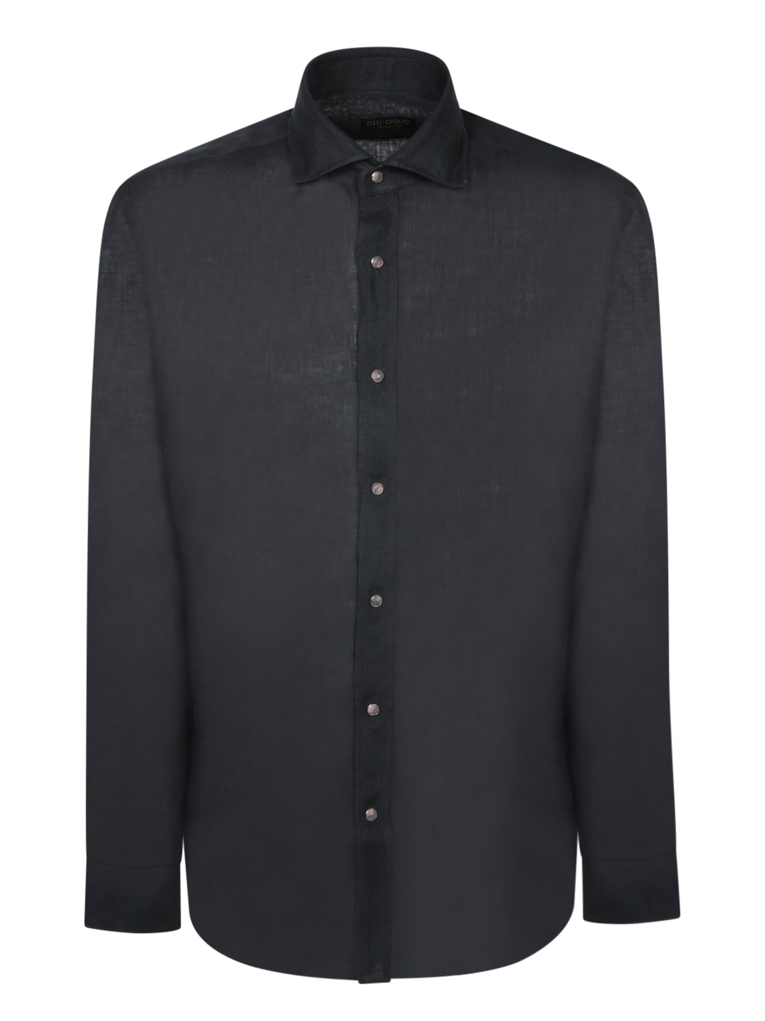 DELL'OGLIO Classic Black Linen Shirt for Men - SS25