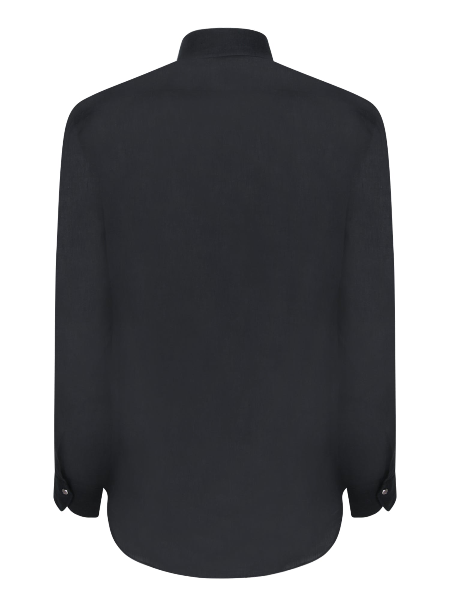 DELL'OGLIO Classic Black Linen Shirt for Men - SS25