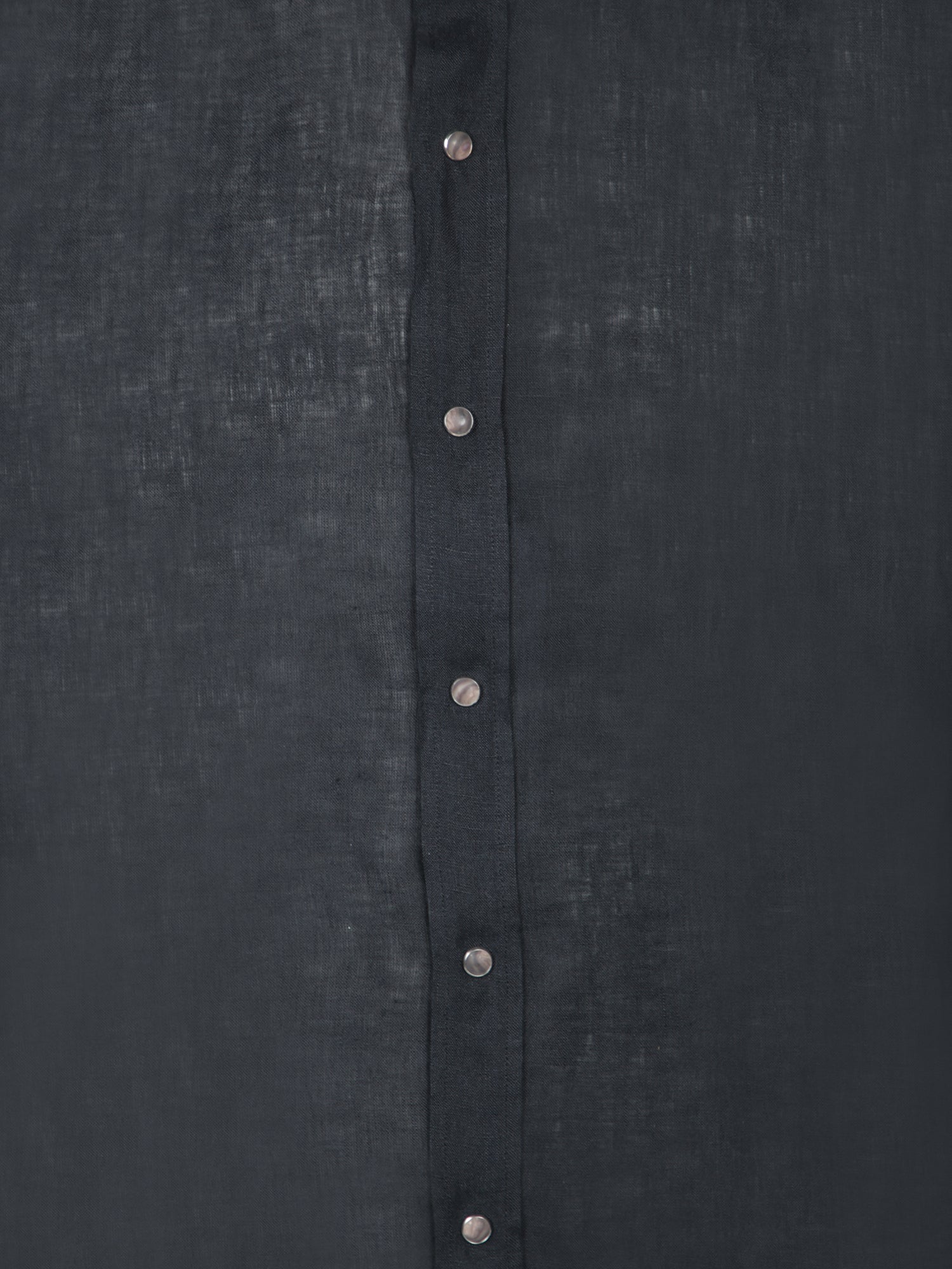 DELL'OGLIO Classic Black Linen Shirt for Men - SS25