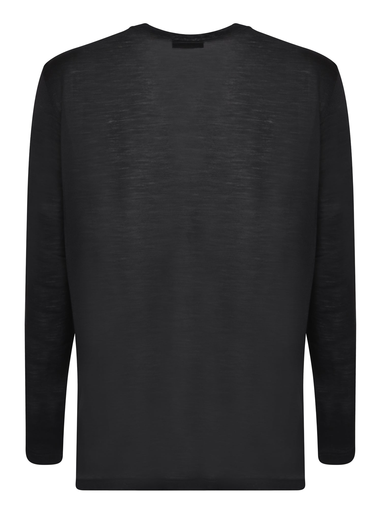 DELL'OGLIO Elevated Black T-Shirt for Men - Long Sleeve Regular Fit