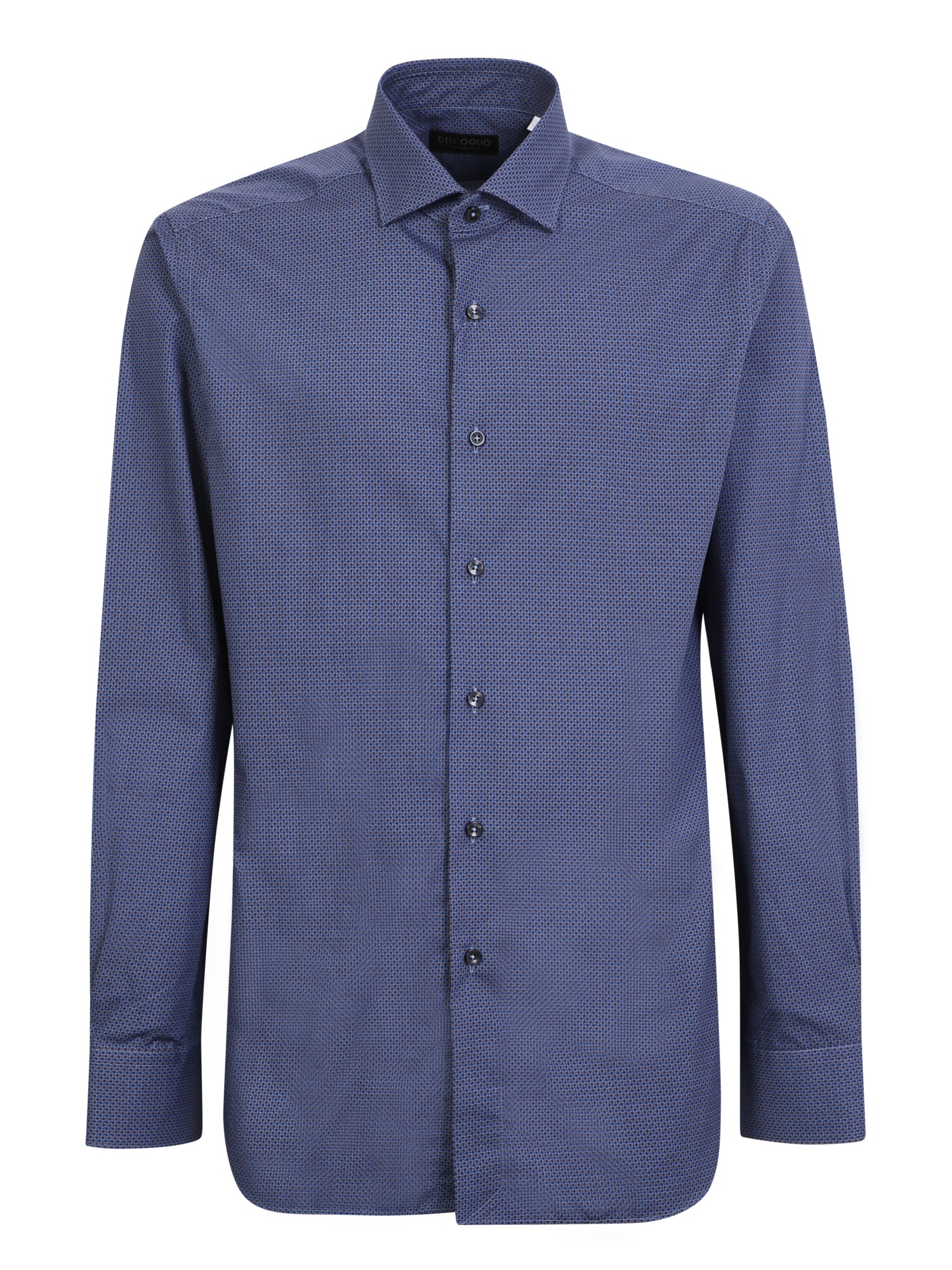 DELL'OGLIO Geometric Print Blue Shirt for Men - FW25