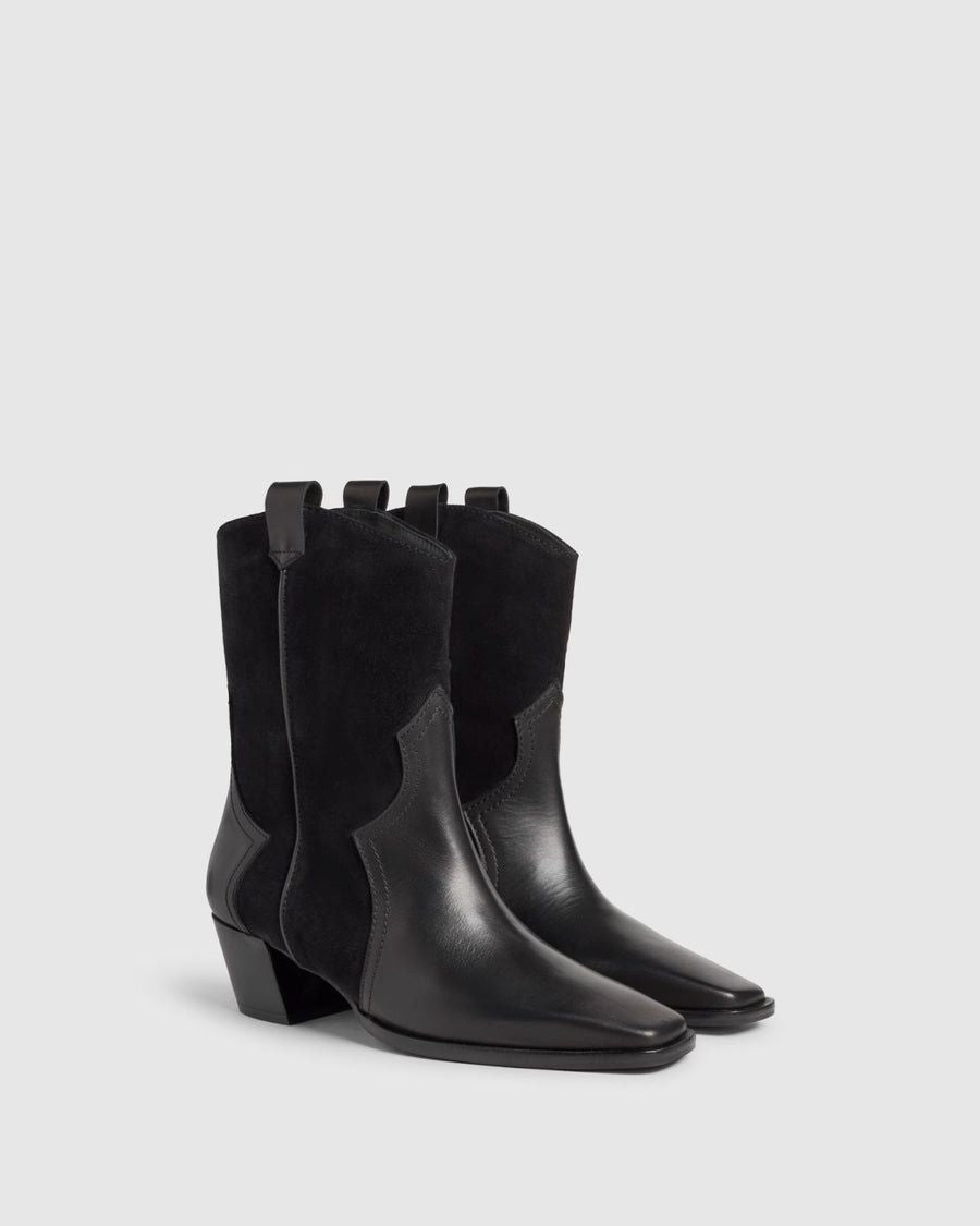 CASTAÑER Denim Texan Style Ankle Boots - 5 cm Heel